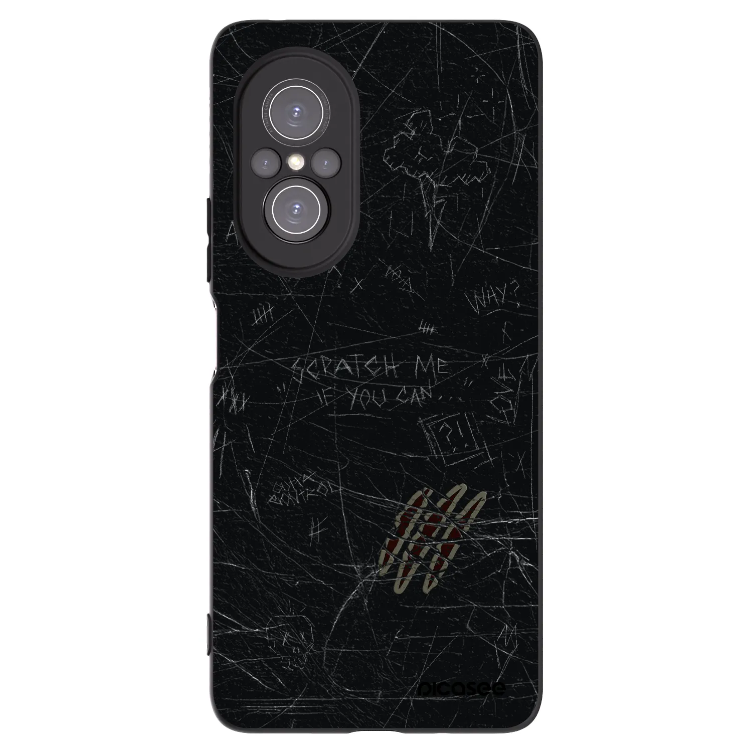 Picasee silikonowe czarne etui na Huawei Nova 9 SE - SCRATCH