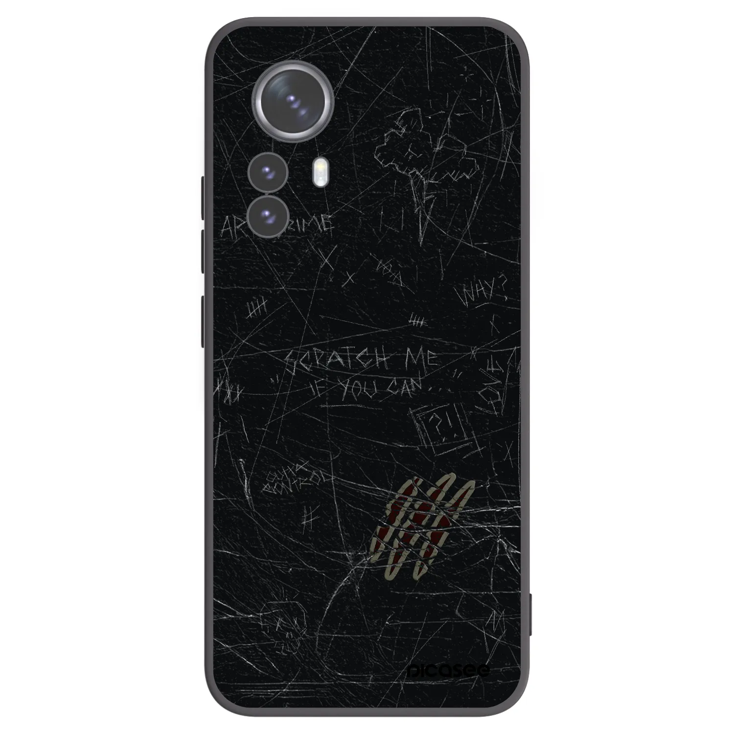 Picasee silikonowe czarne etui na Xiaomi 12 Pro - SCRATCH