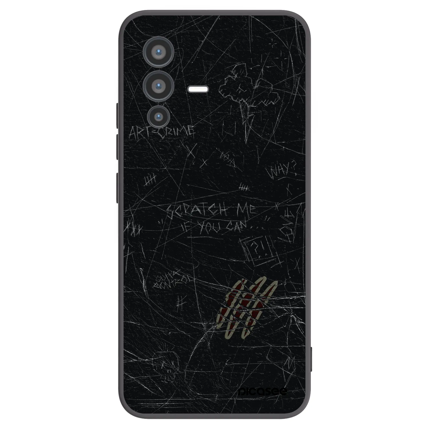 Picasee silikonowe czarne etui na Vivo V23 5G - SCRATCH
