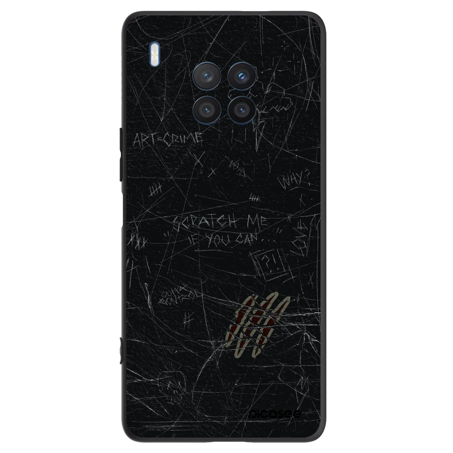 Picasee silikonowe czarne etui na Honor 50 Lite - SCRATCH