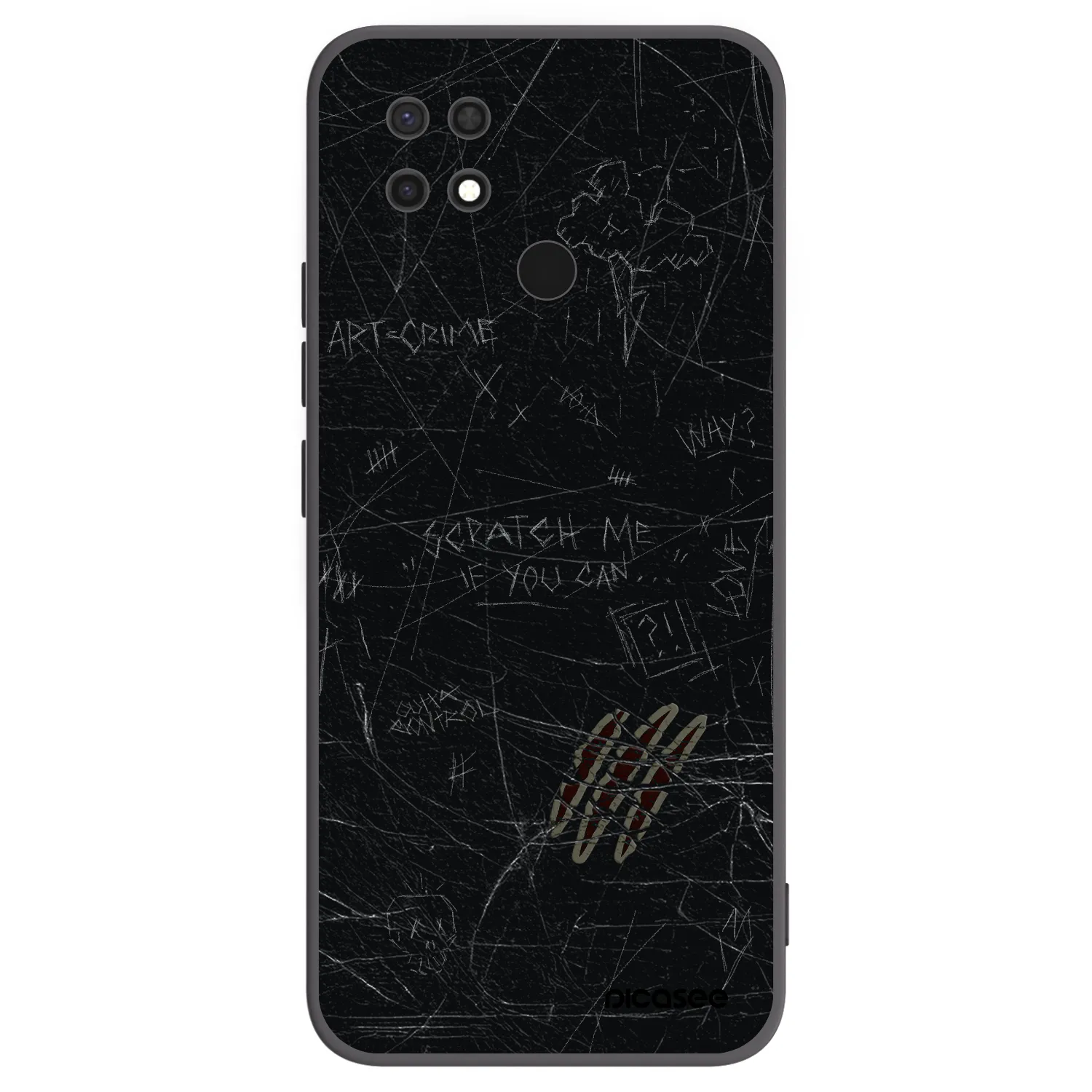 Picasee silikonowe czarne etui na Xiaomi Redmi 10C - SCRATCH