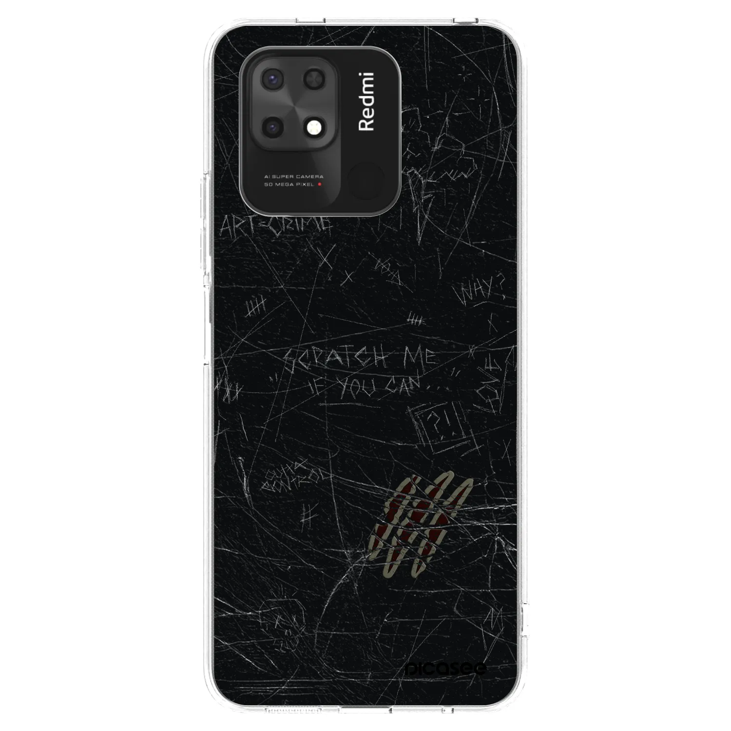 Picasee silikonowe przeźroczyste etui na Xiaomi Redmi 10C - SCRATCH
