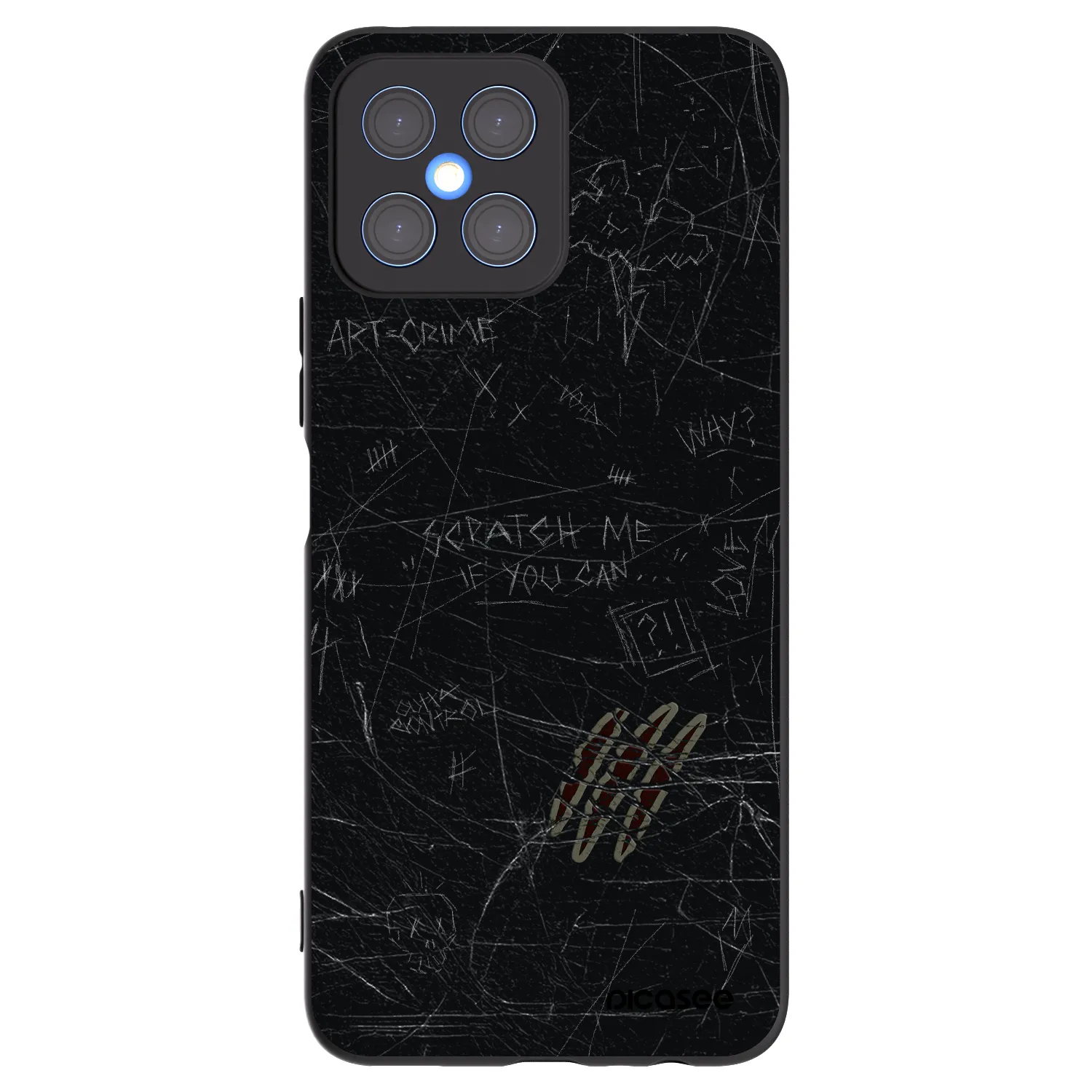 Picasee silikonowe czarne etui na Honor X8 4G - SCRATCH