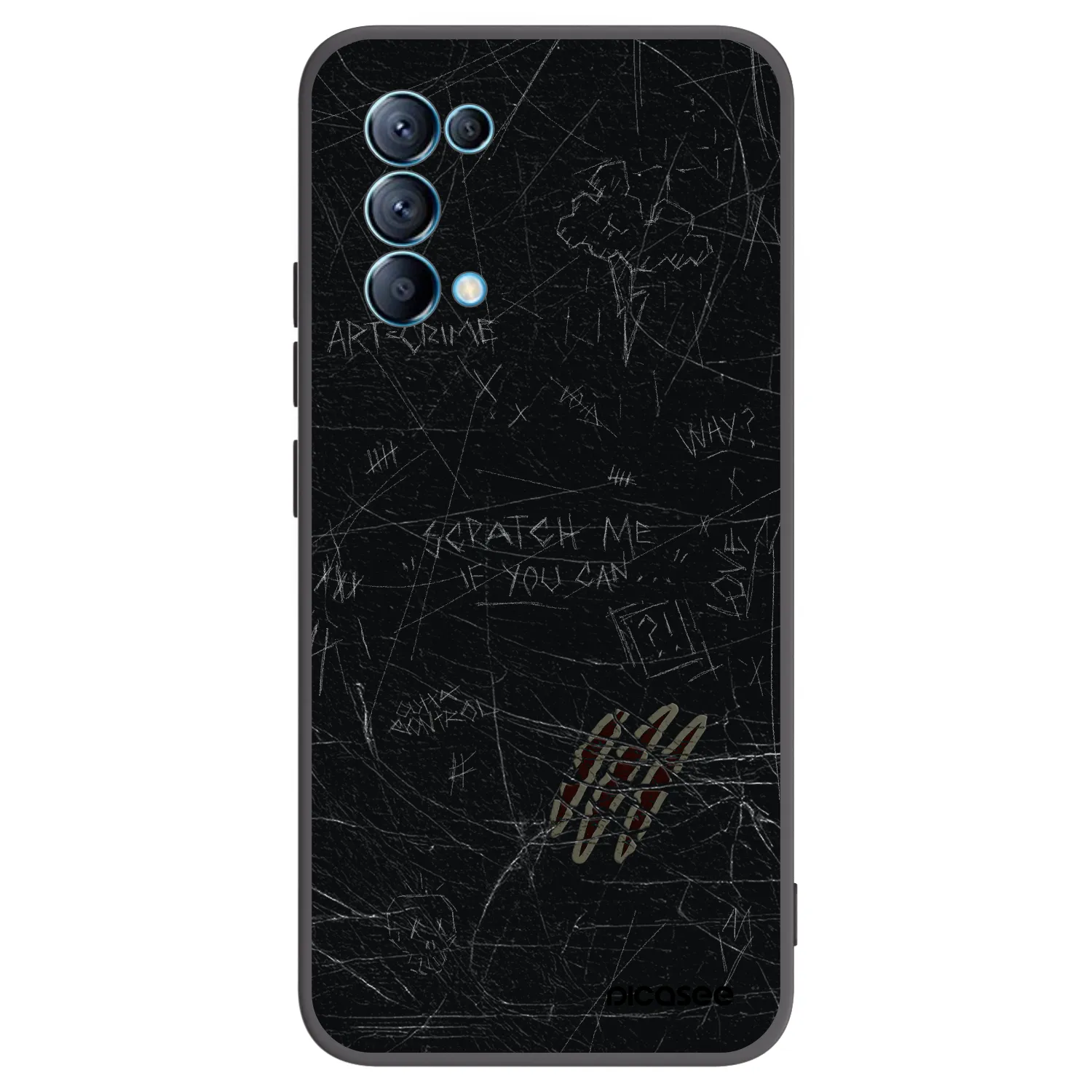 Picasee silikonowe czarne etui na OPPO Reno 5 5G - SCRATCH