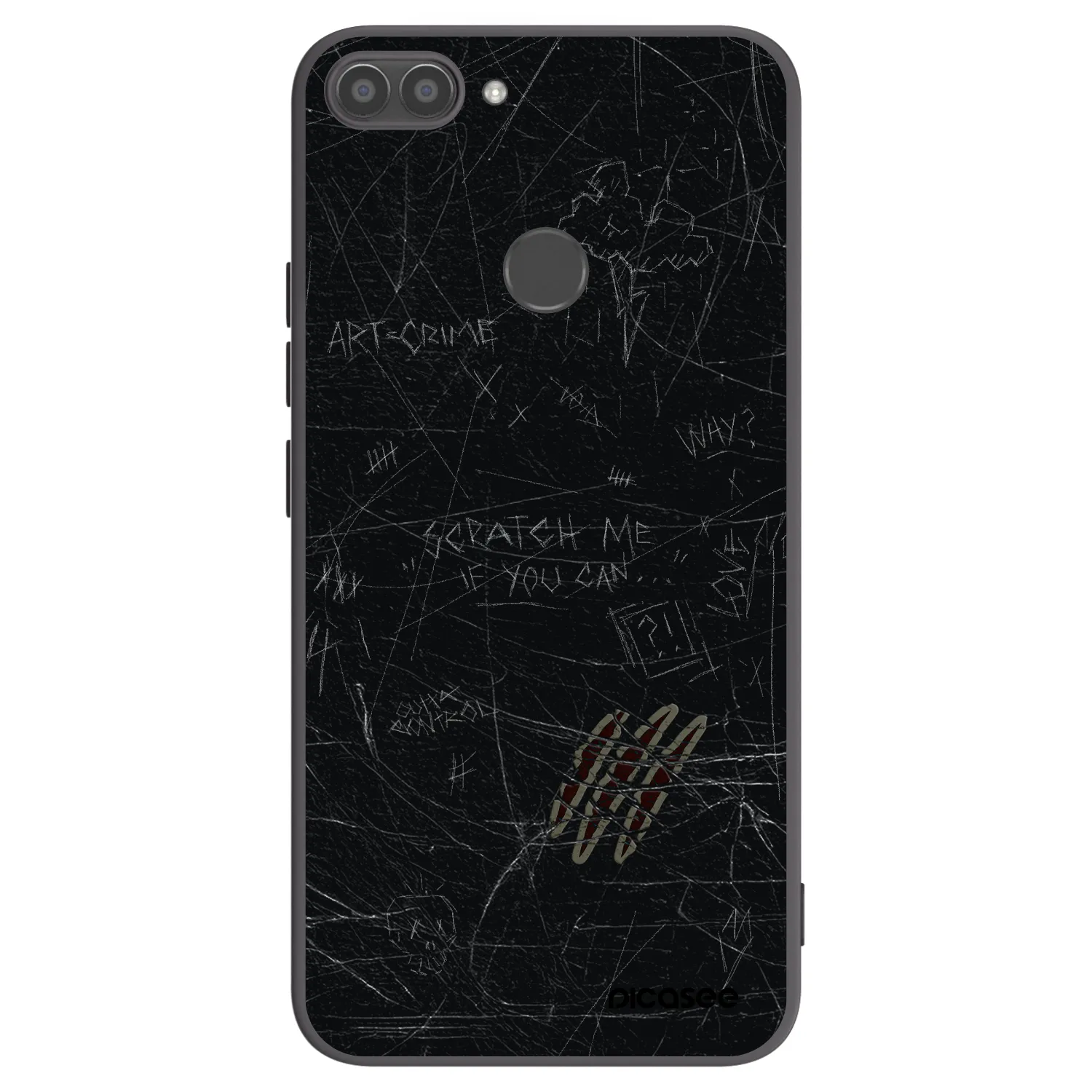 Picasee silikonowe czarne etui na Huawei P Smart - SCRATCH