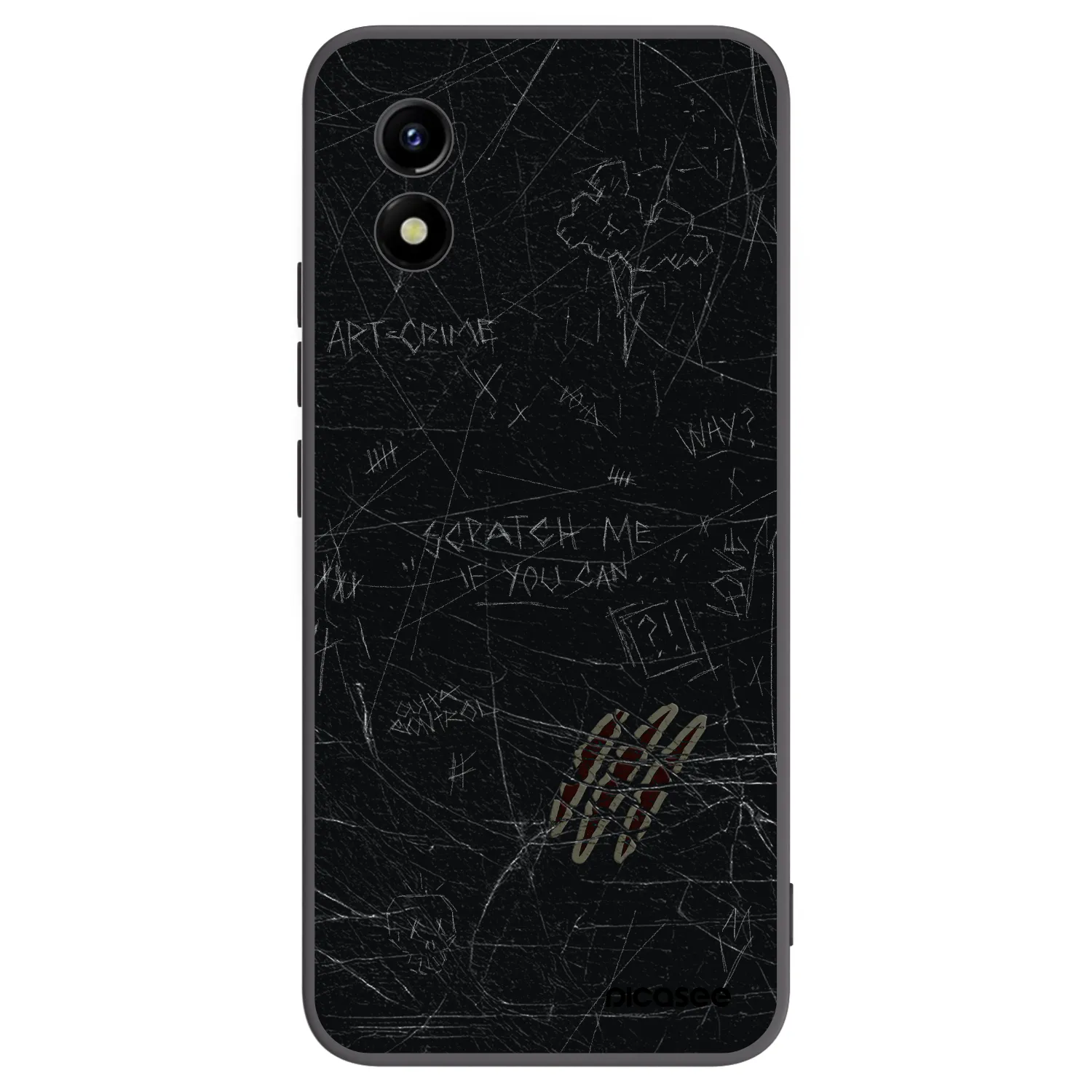 Picasee silikonowe czarne etui na Vivo Y01 - SCRATCH