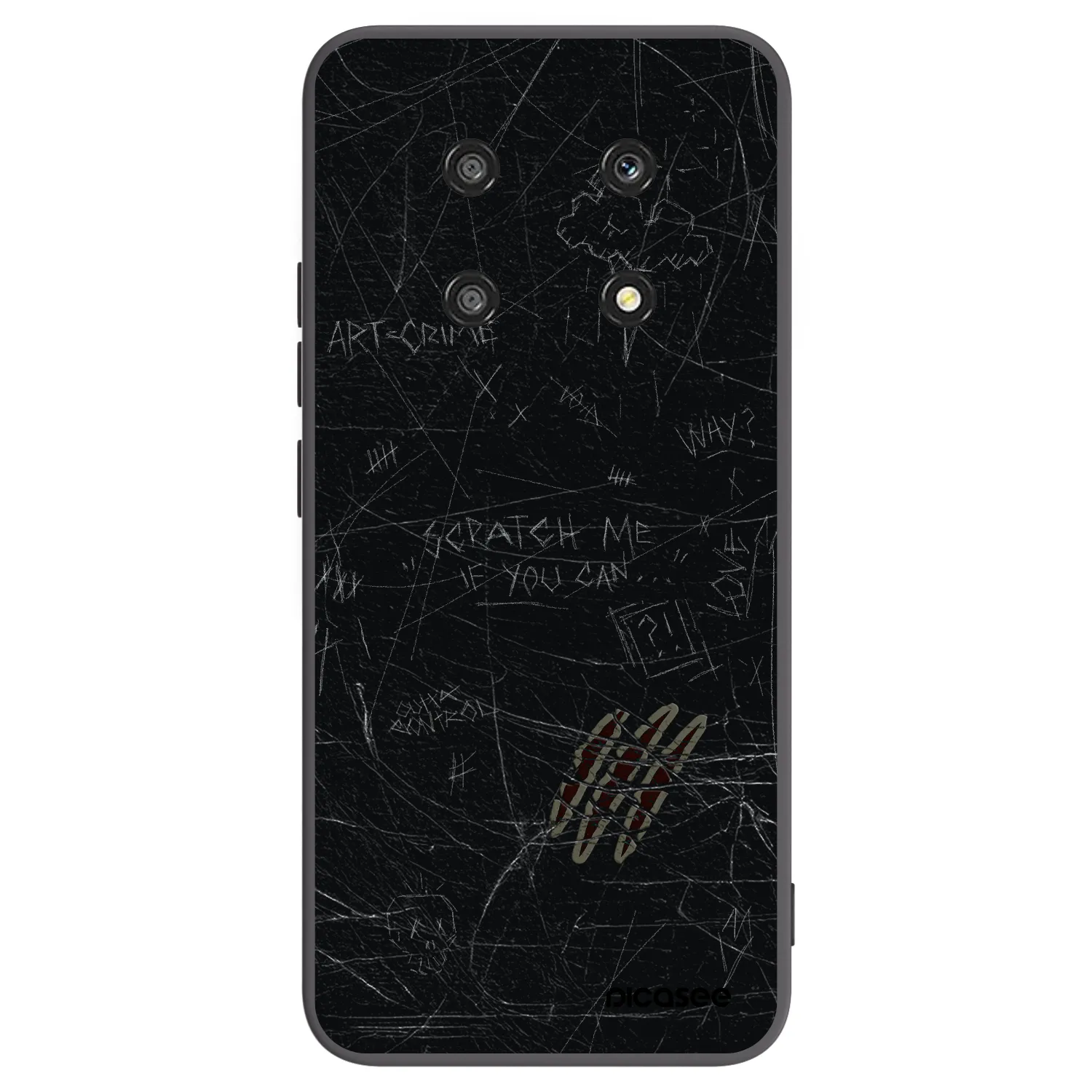 Picasee silikonowe czarne etui na Honor Magic4 Lite 5G - SCRATCH