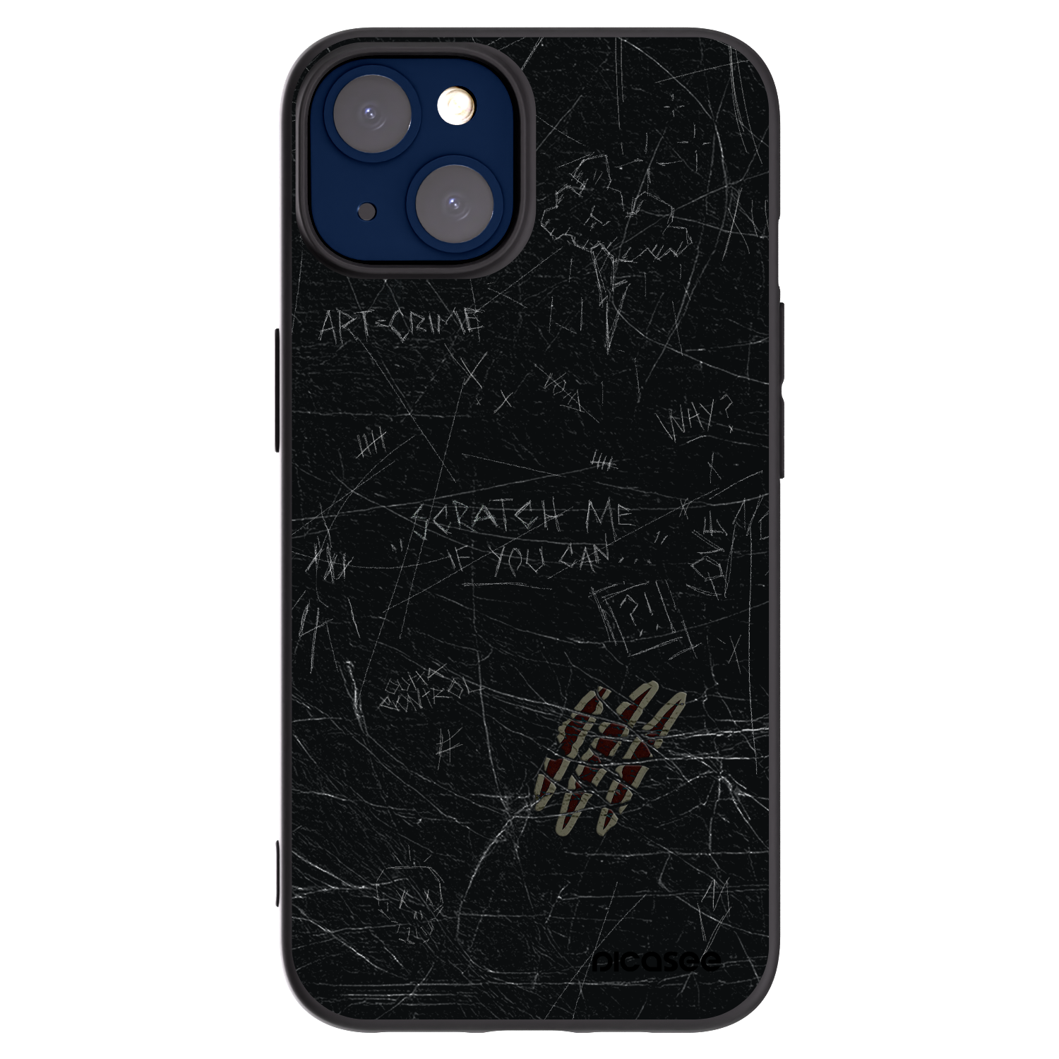 Picasee silikonowe czarne etui na Apple iPhone 14 - SCRATCH