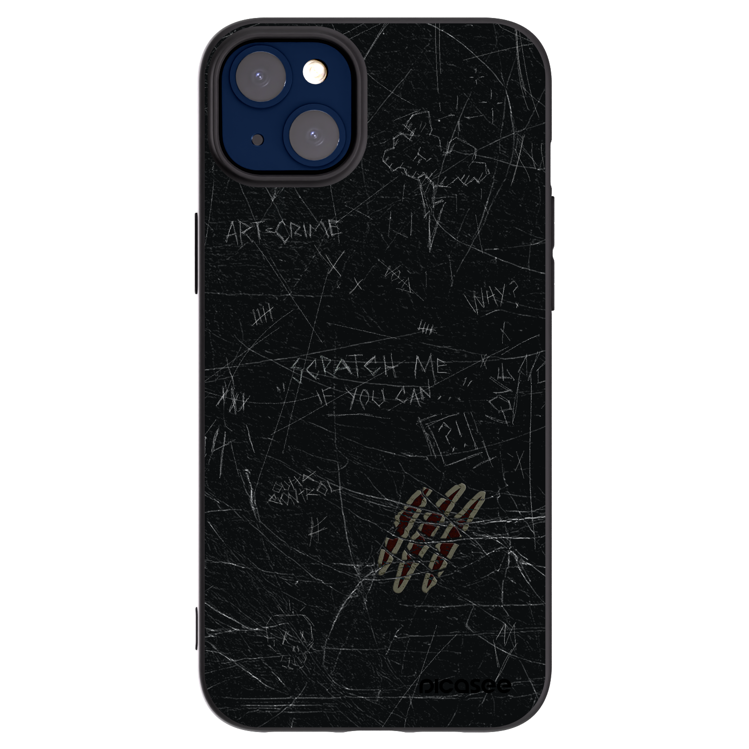 Picasee silikonowe czarne etui na Apple iPhone 14 Plus - SCRATCH