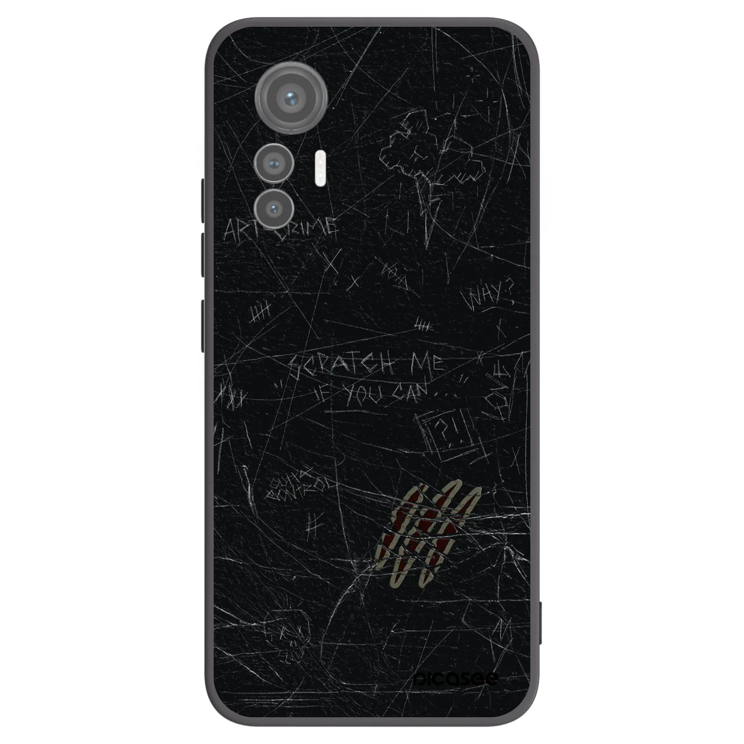 Picasee silikonowe czarne etui na Xiaomi 12 Lite - SCRATCH