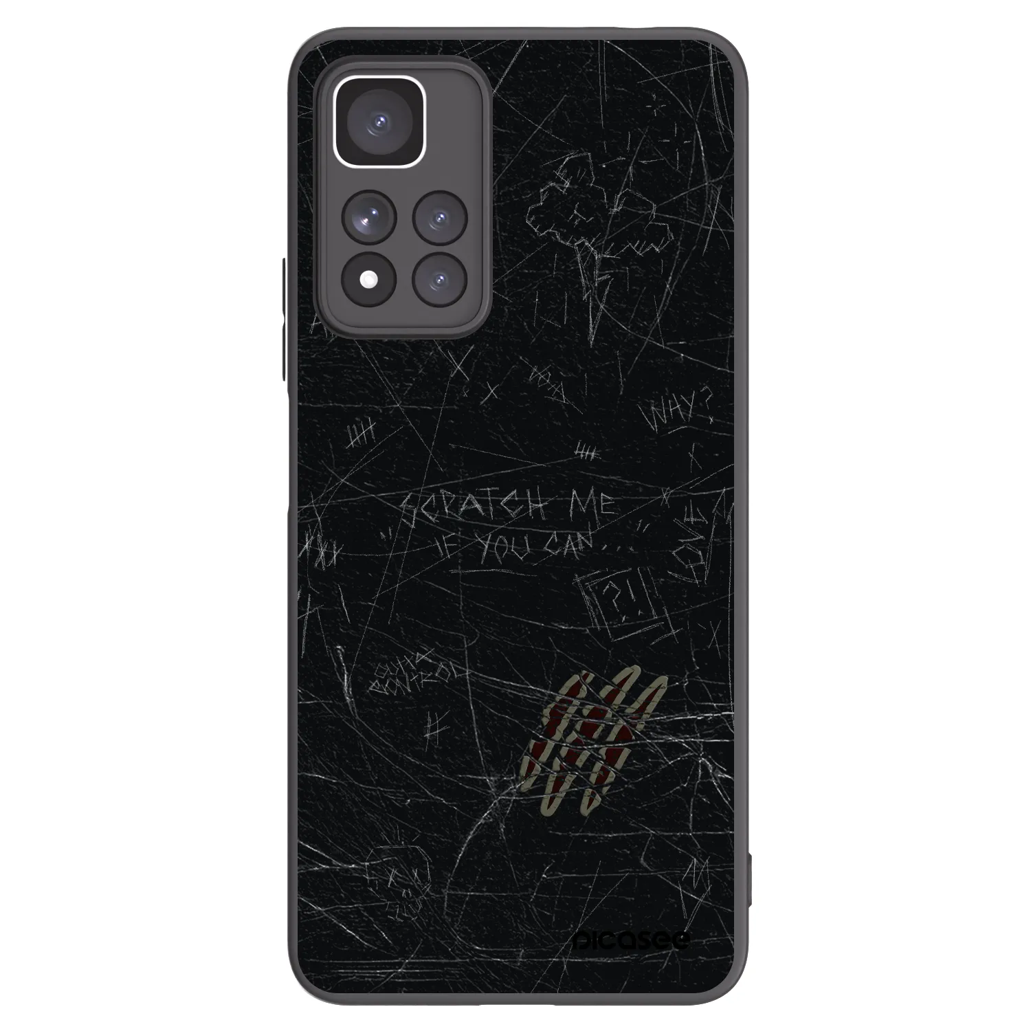 Picasee silikonowe czarne etui na Xiaomi Redmi Note 11 Pro+ 5G - SCRATCH