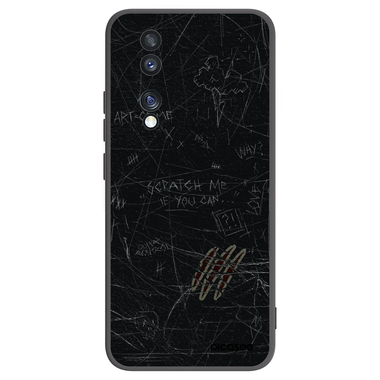 Picasee silikonowe czarne etui na Honor 70 - SCRATCH