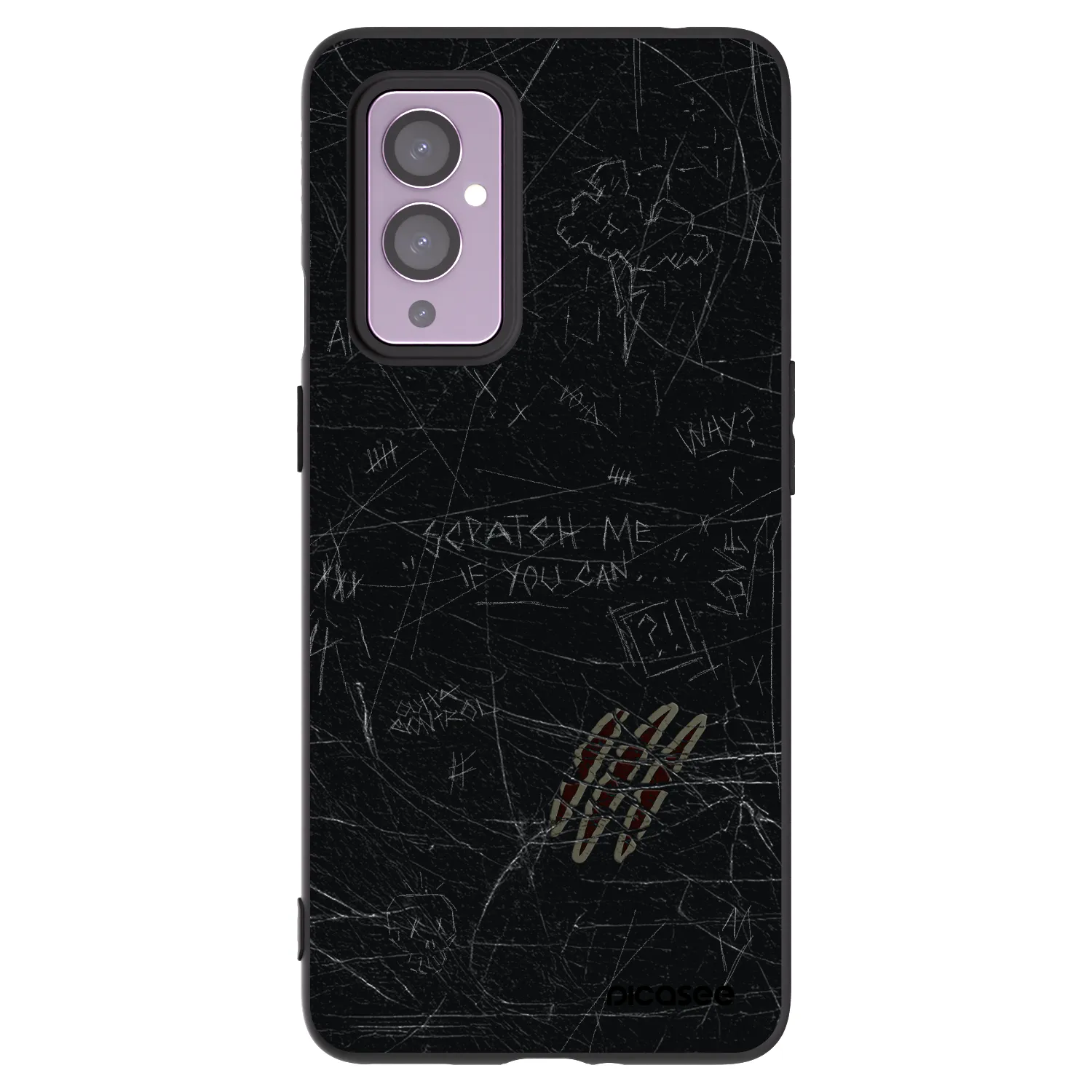 Picasee silikonowe czarne etui na OnePlus 9 - SCRATCH