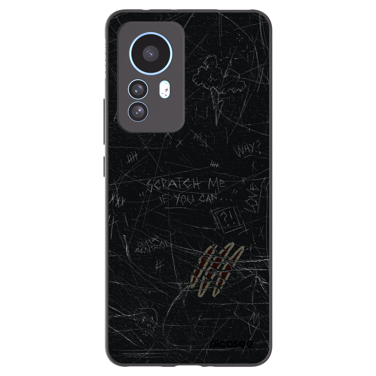 Picasee silikonowe czarne etui na Xiaomi 12T Pro - SCRATCH
