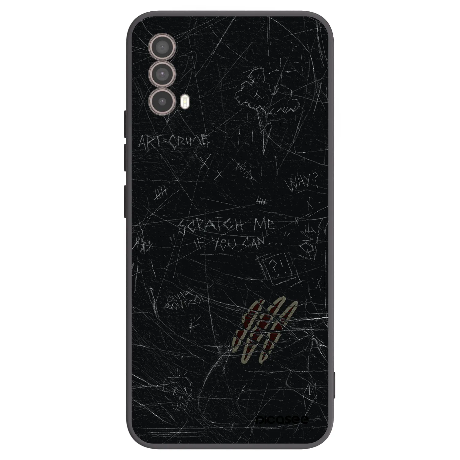 Picasee silikonowe czarne etui na Motorola Moto E40 - SCRATCH