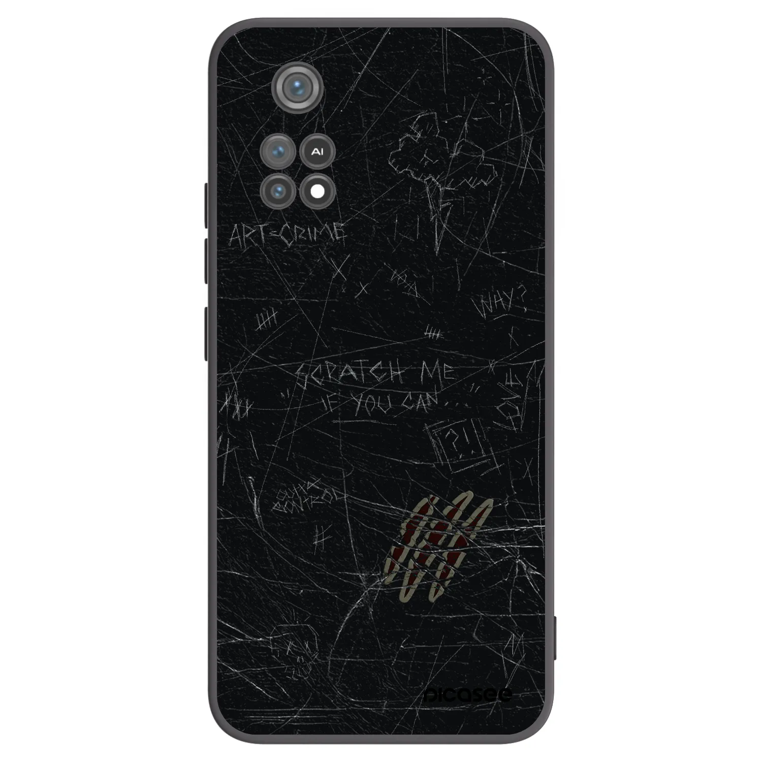 Picasee silikonowe czarne etui na Xiaomi Poco M4 Pro - SCRATCH