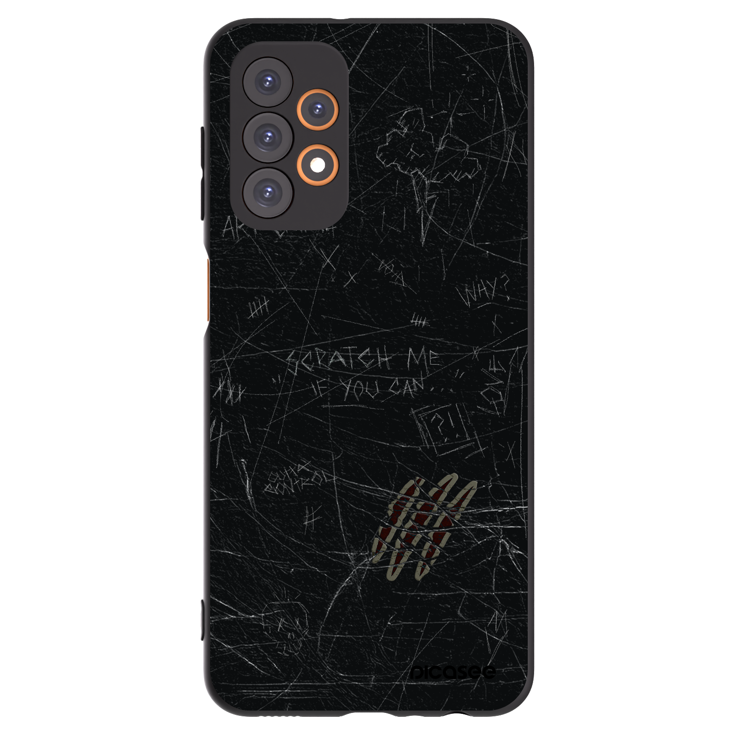 Picasee silikonowe czarne etui na Samsung Galaxy A23 A236B 5G - SCRATCH