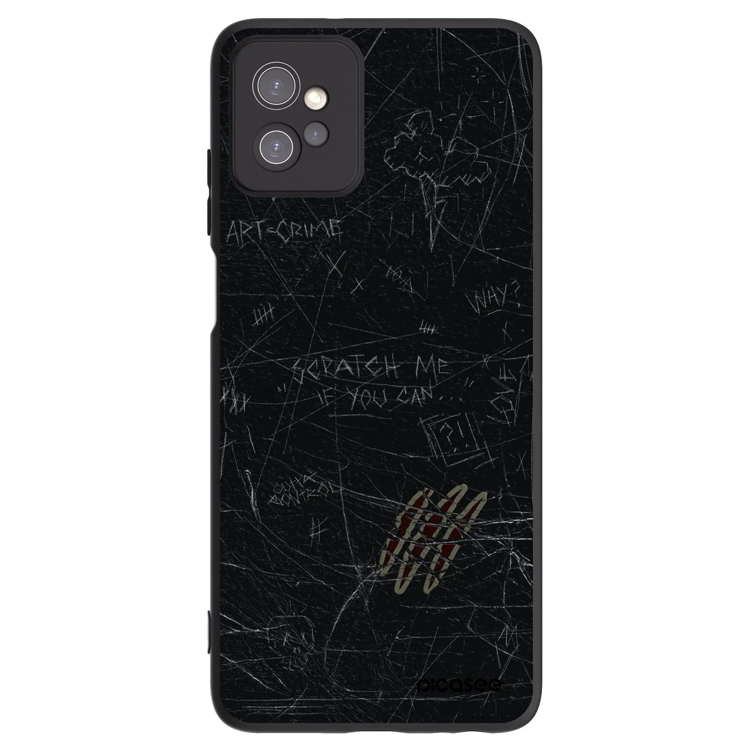 Picasee silikonowe czarne etui na Motorola Moto G32 - SCRATCH