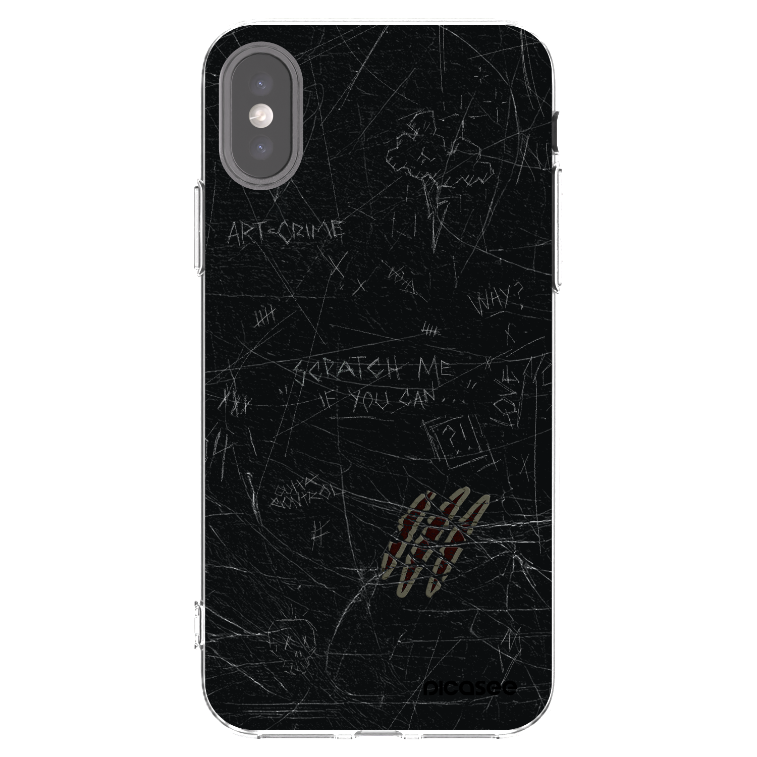 Picasee silikonowe przeźroczyste etui na Apple iPhone X/XS - SCRATCH