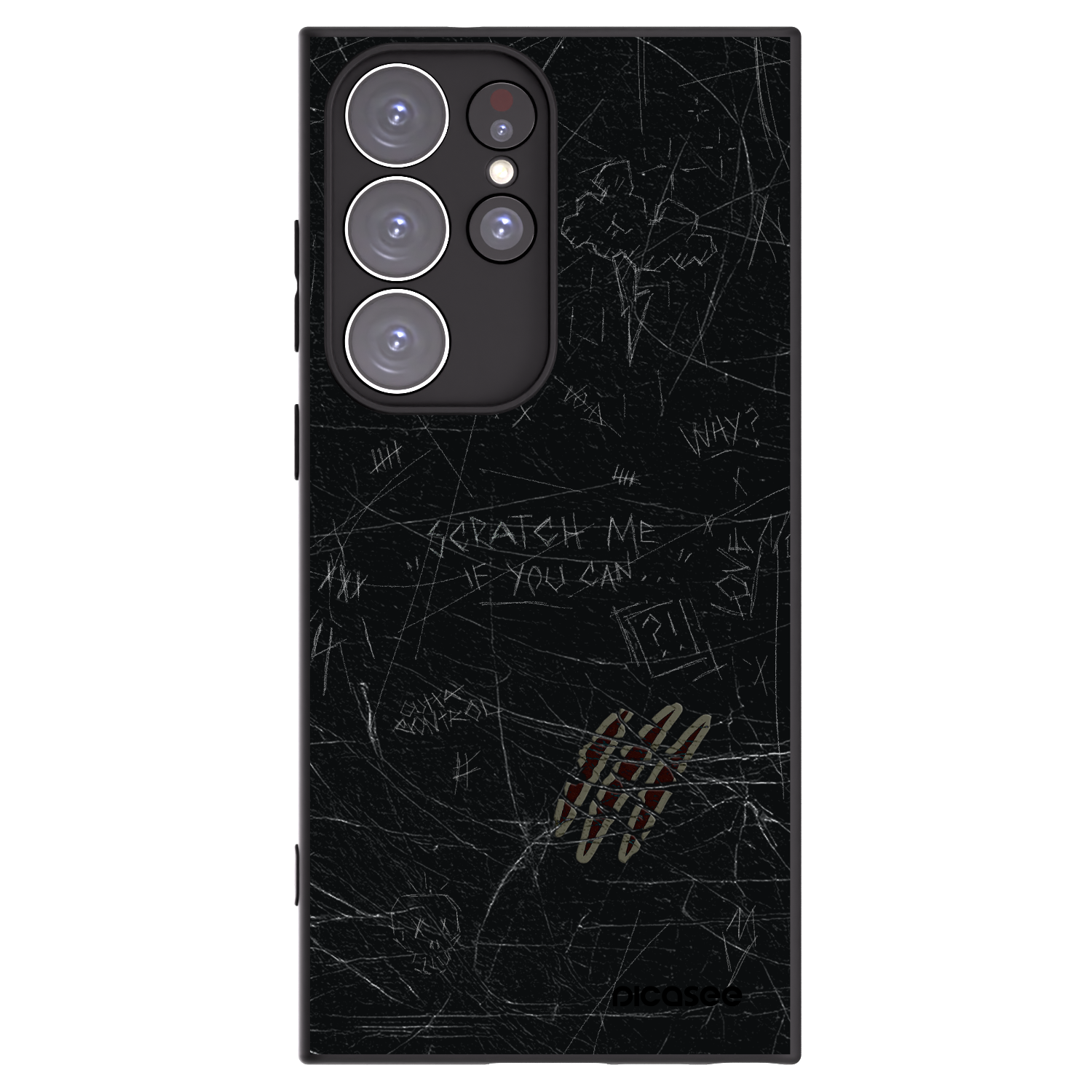 Picasee silikonowe czarne etui na Samsung Galaxy S23 Ultra 5G - SCRATCH