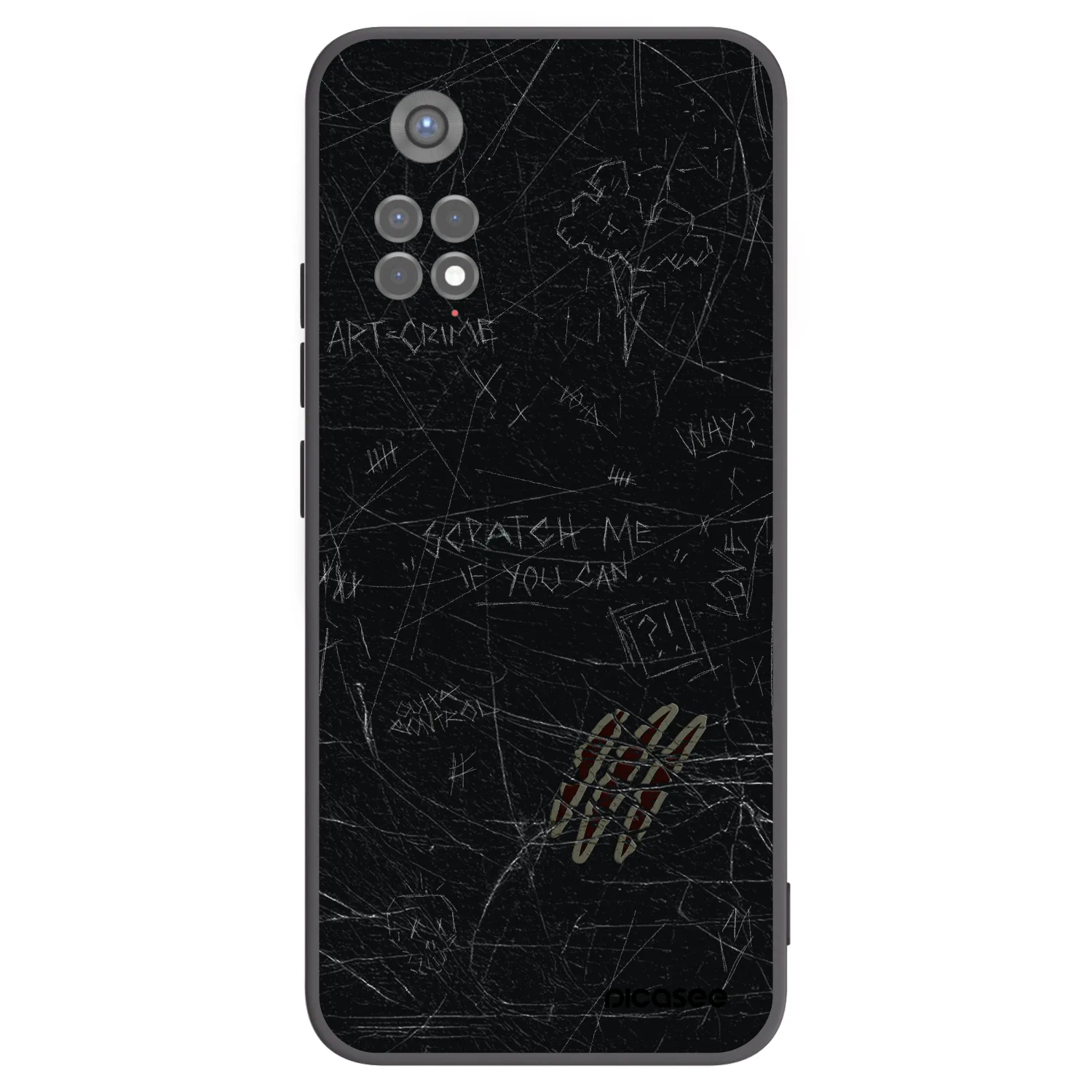 Picasee silikonowe czarne etui na Xiaomi Redmi Note 11S 5G - SCRATCH