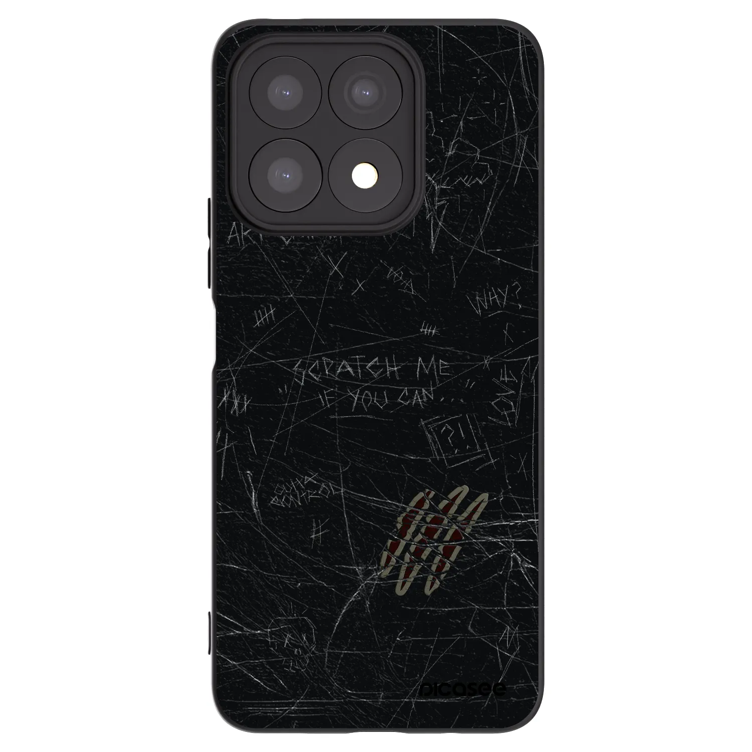 Picasee silikonowe czarne etui na Honor X8a - SCRATCH