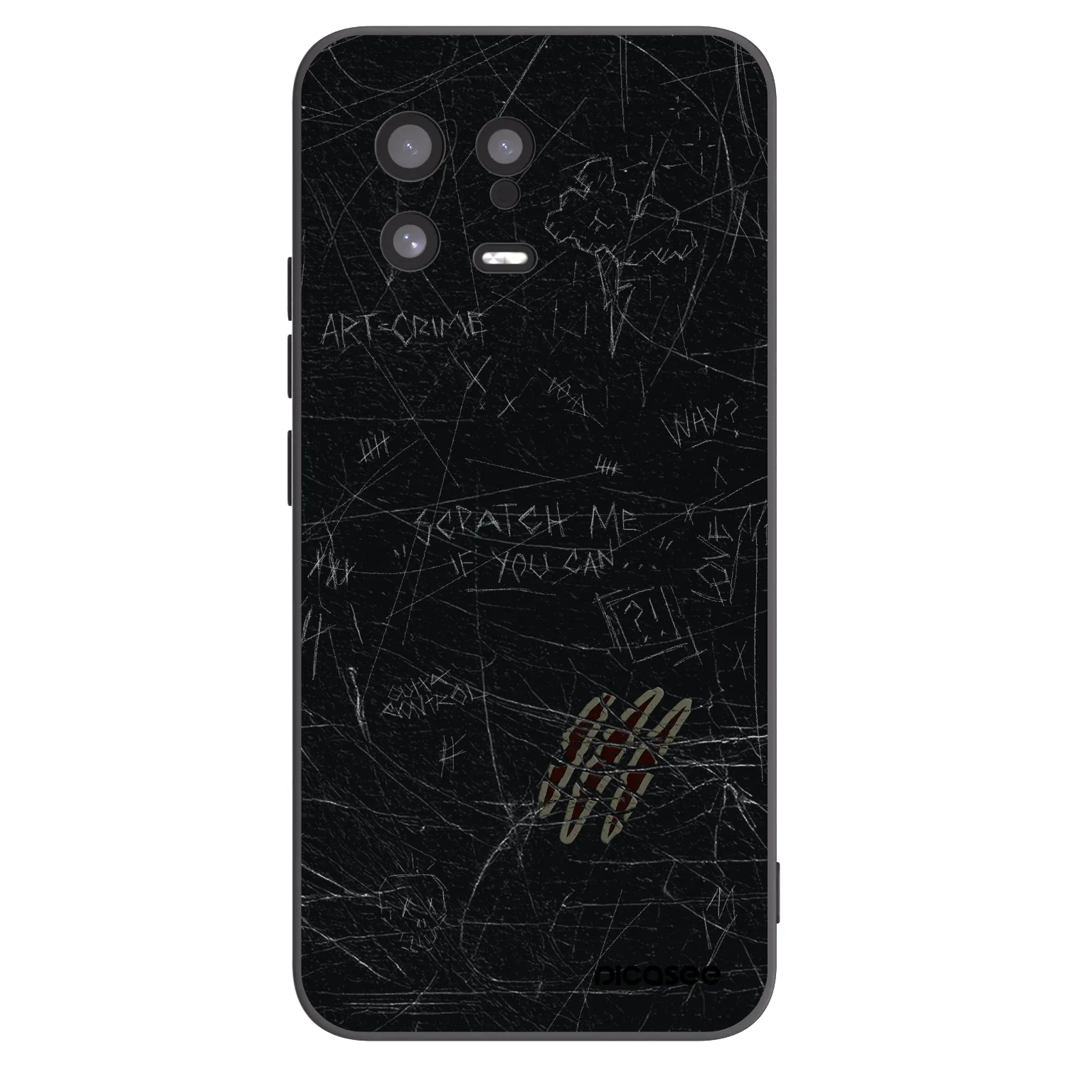 Picasee silikonowe czarne etui na Xiaomi 13 - SCRATCH
