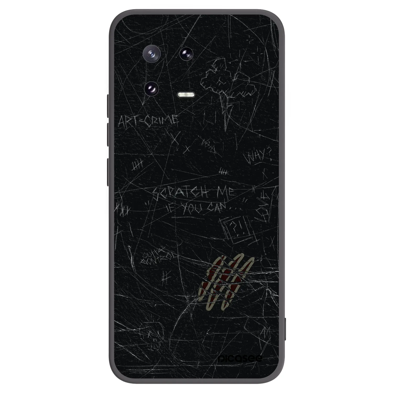 Picasee silikonowe czarne etui na Xiaomi 13 Pro - SCRATCH
