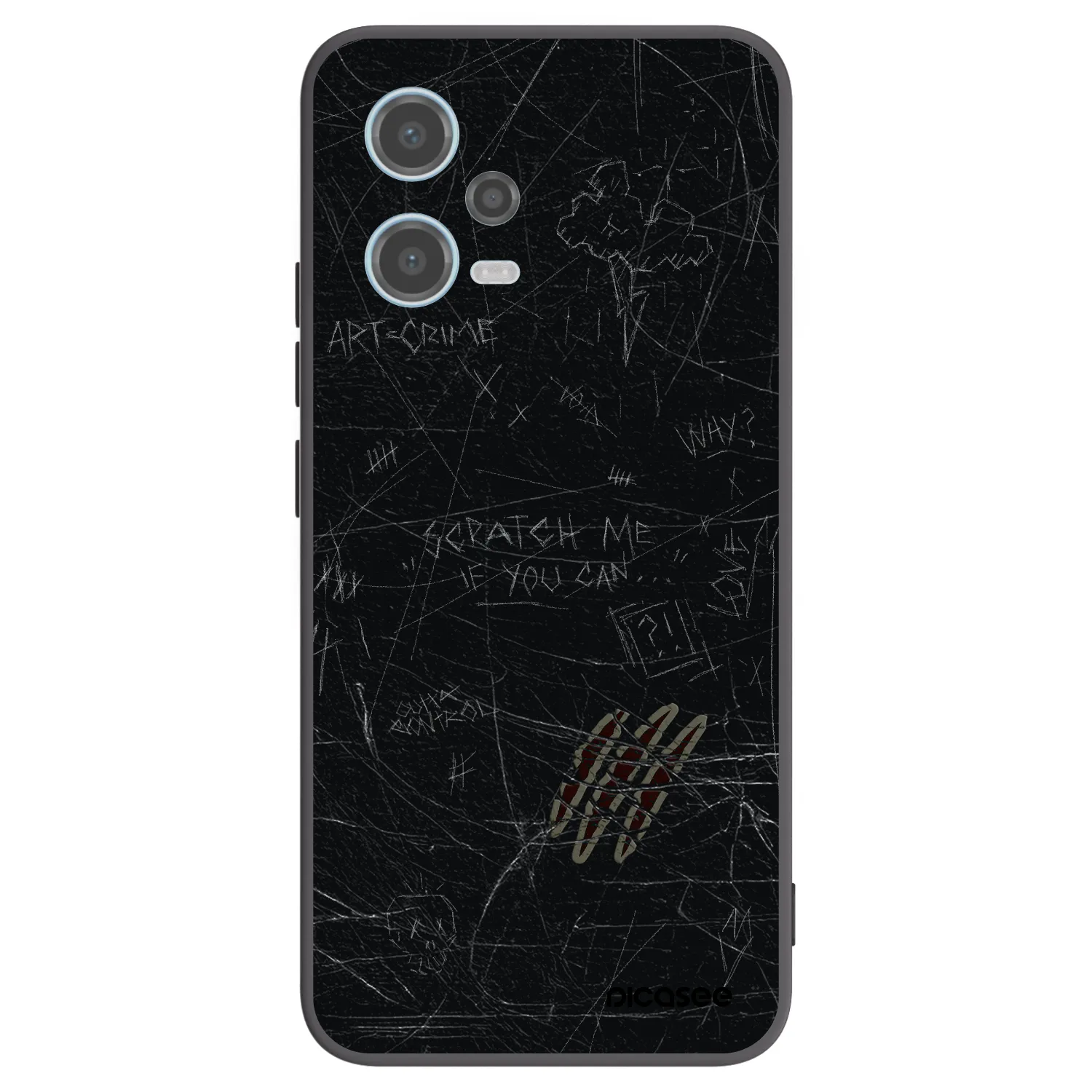 Picasee silikonowe czarne etui na Xiaomi Redmi Note 12 5G - SCRATCH