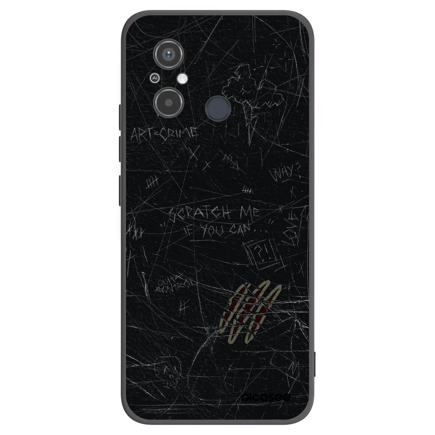 Picasee silikonowe czarne etui na Xiaomi Redmi 12C - SCRATCH