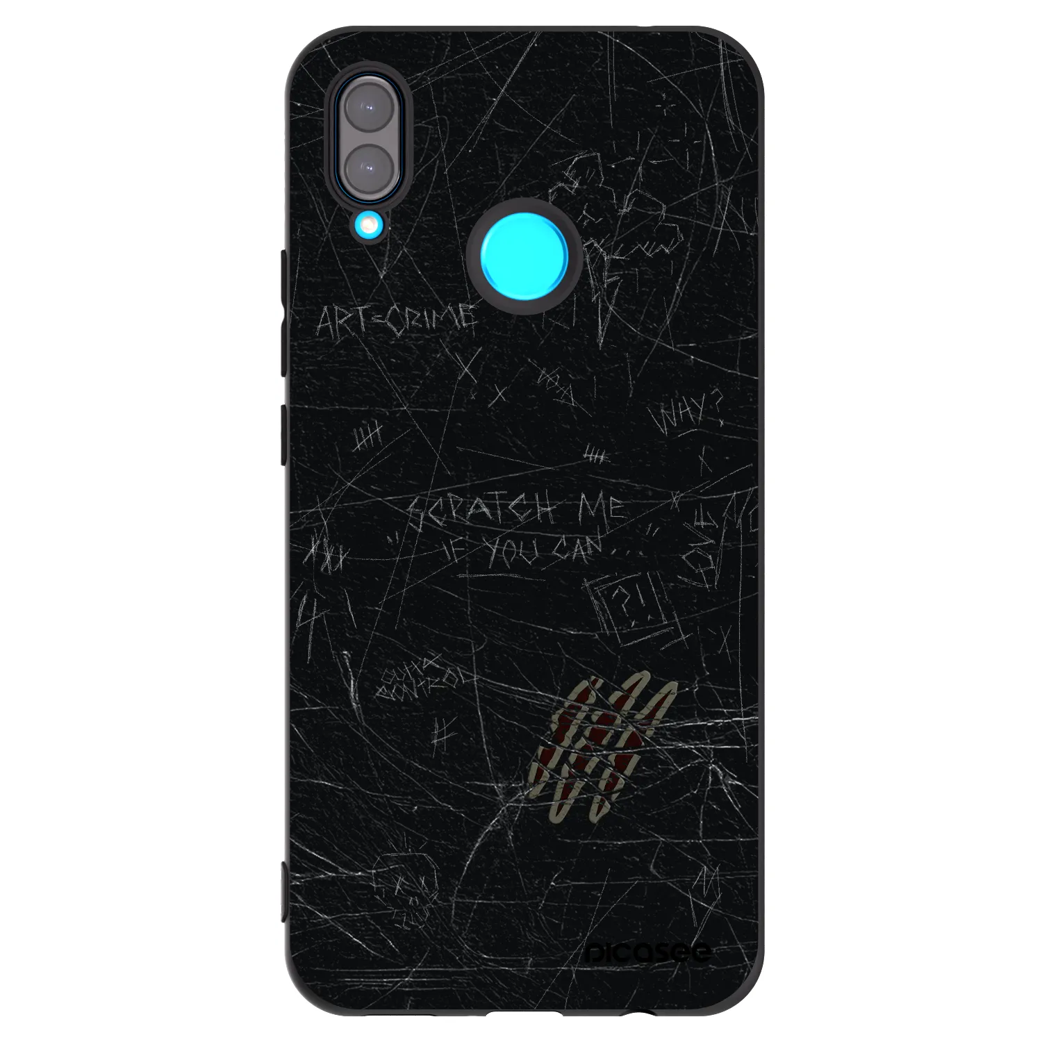 Picasee silikonowe czarne etui na Huawei Nova 3i - SCRATCH