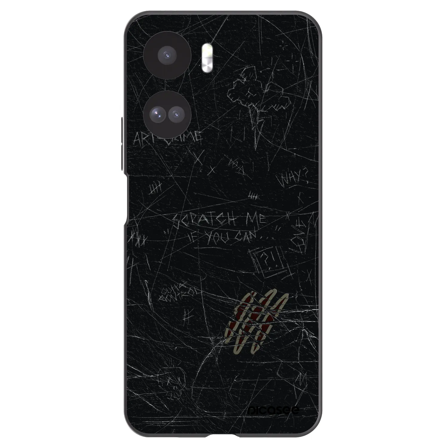 Picasee silikonowe czarne etui na Honor 90 Lite 5G - SCRATCH