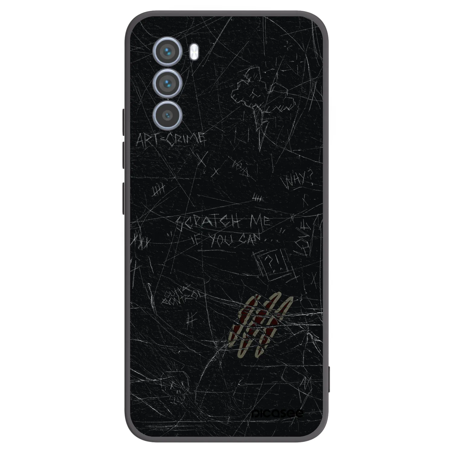 Picasee silikonowe czarne etui na Motorola Moto G62 - SCRATCH
