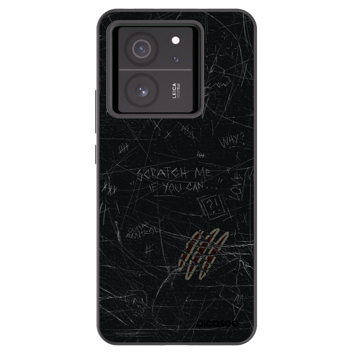 Picasee silikonowe czarne etui na Xiaomi 13T Pro - SCRATCH