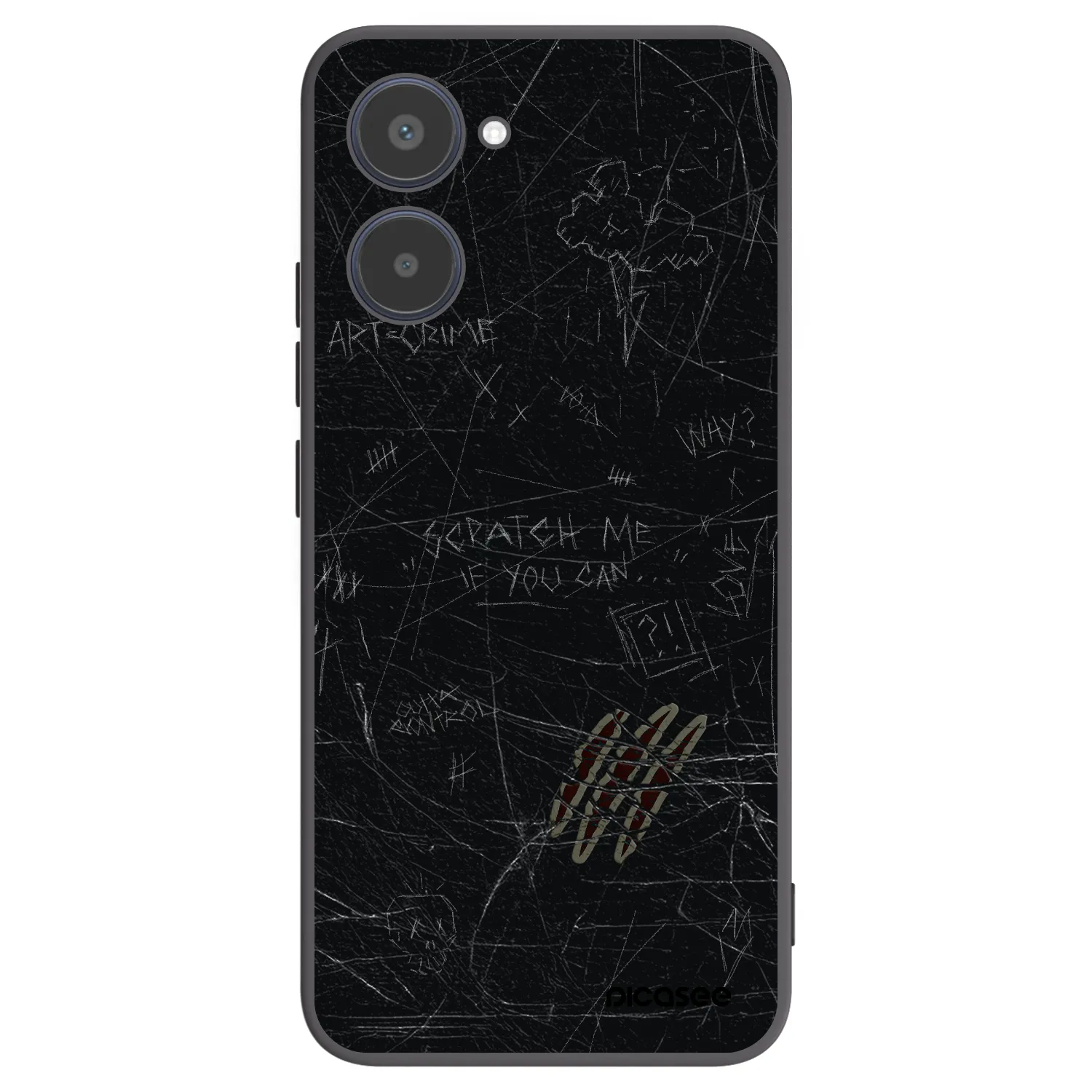 Picasee silikonowe czarne etui na Realme 10 4G - SCRATCH