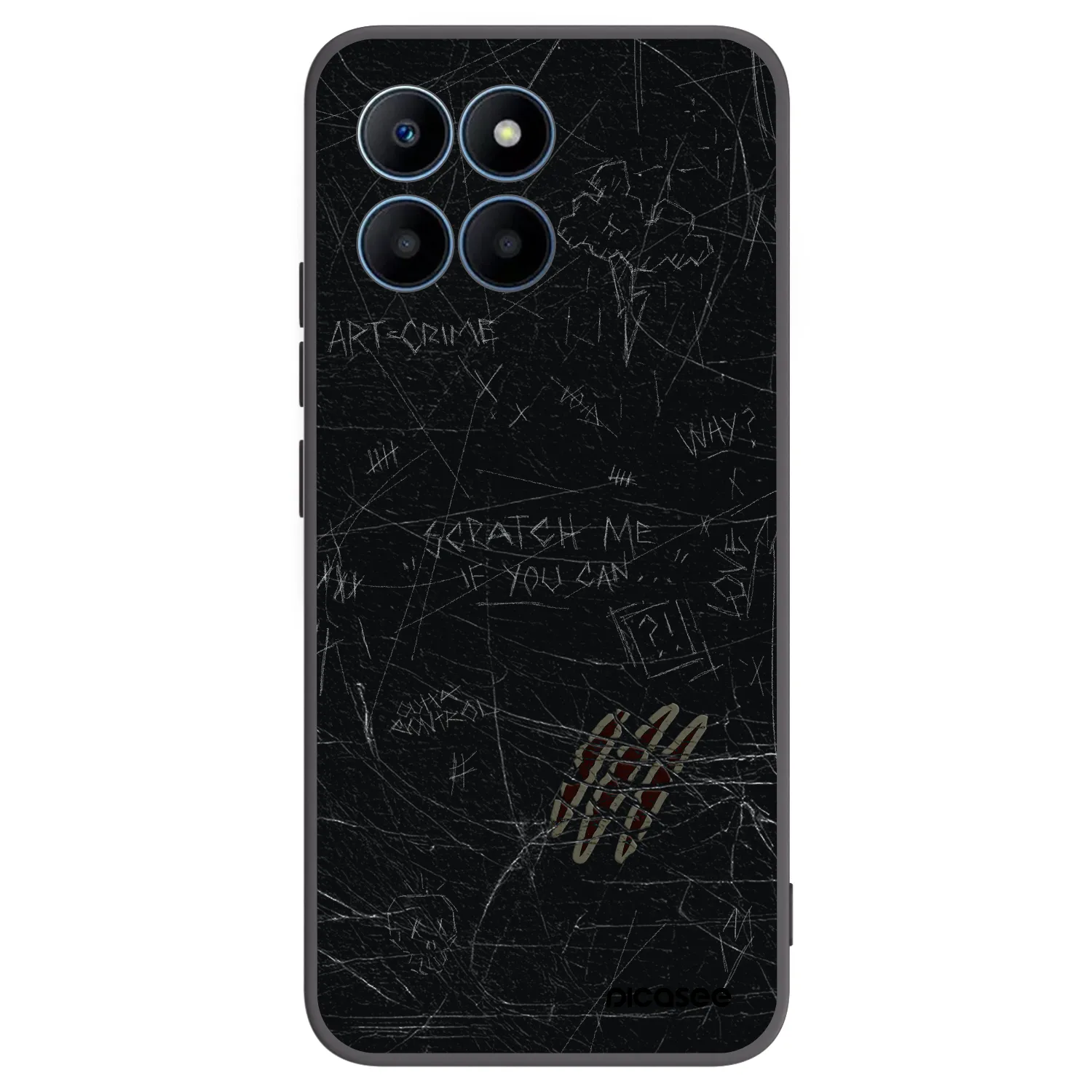 Picasee silikonowe czarne etui na Honor 70 Lite - SCRATCH