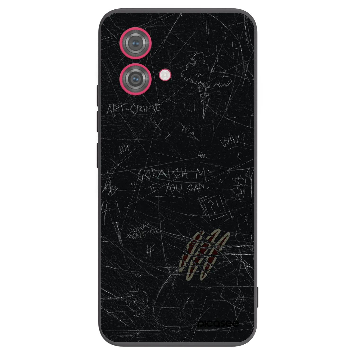 Picasee silikonowe czarne etui na Motorola Moto G84 5G - SCRATCH