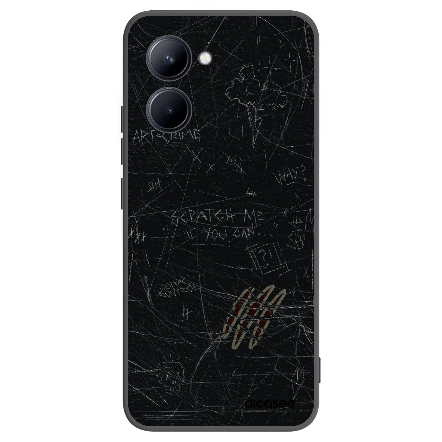 Picasee silikonowe czarne etui na Realme C33 (2023) - SCRATCH