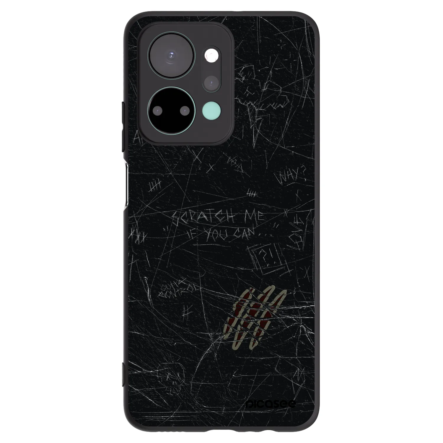 Picasee silikonowe czarne etui na Honor X7a - SCRATCH