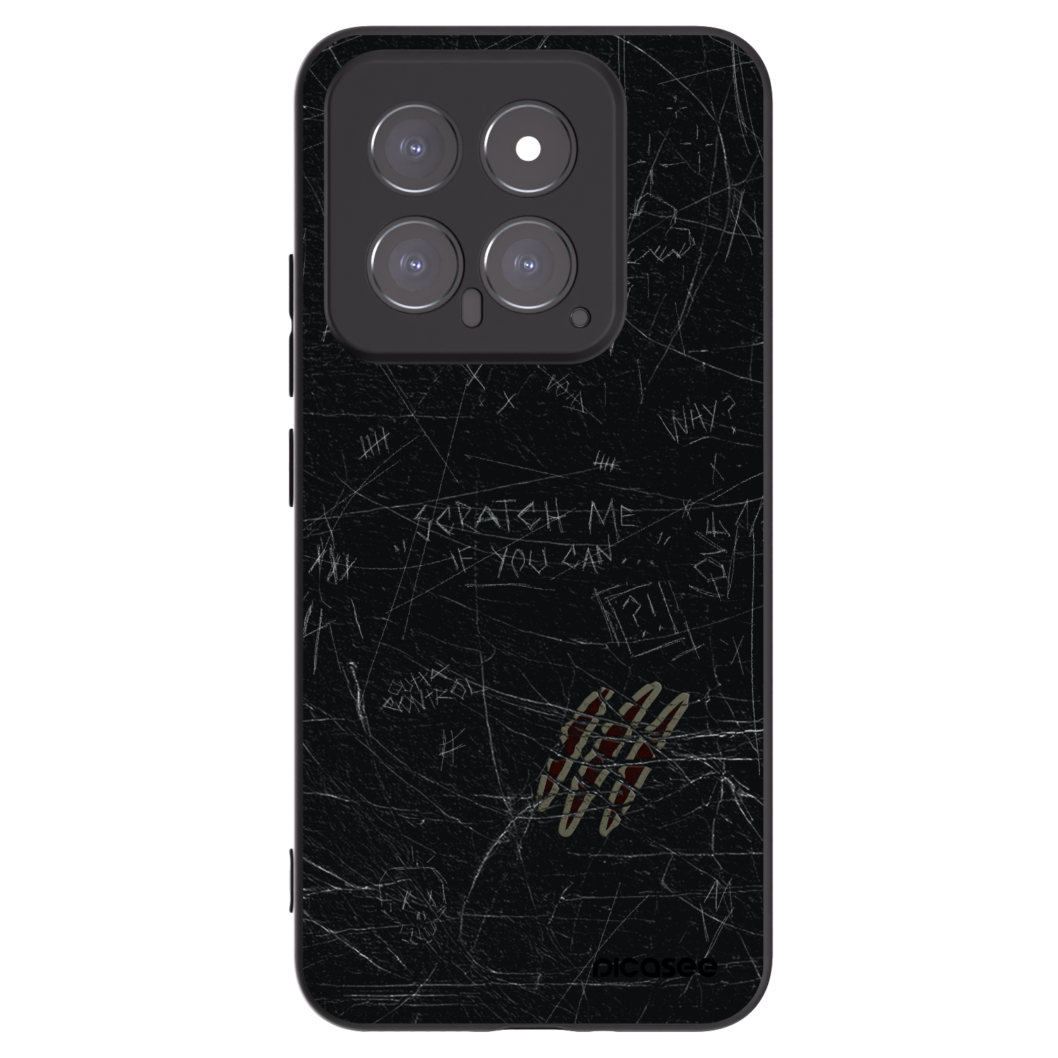 Picasee silikonowe czarne etui na Xiaomi 14 - SCRATCH