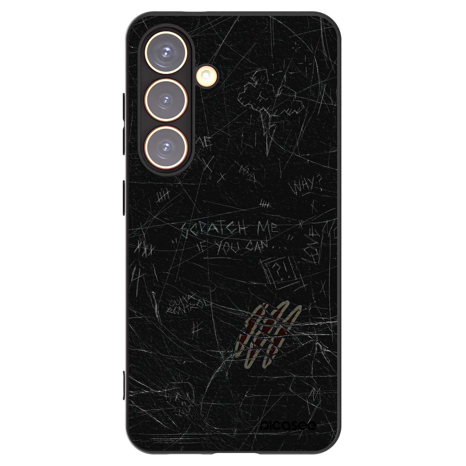 Picasee silikonowe czarne etui na Samsung Galaxy S24 S921B 5G - SCRATCH