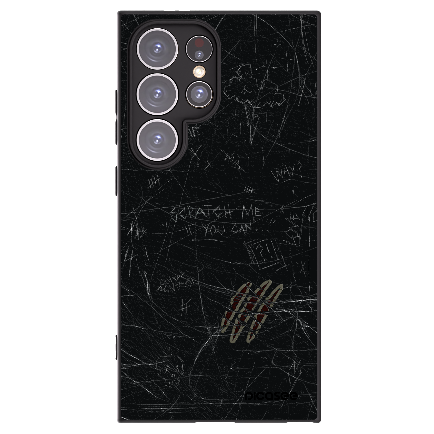 Picasee silikonowe czarne etui na Samsung Galaxy S24 Ultra S928B 5G - SCRATCH