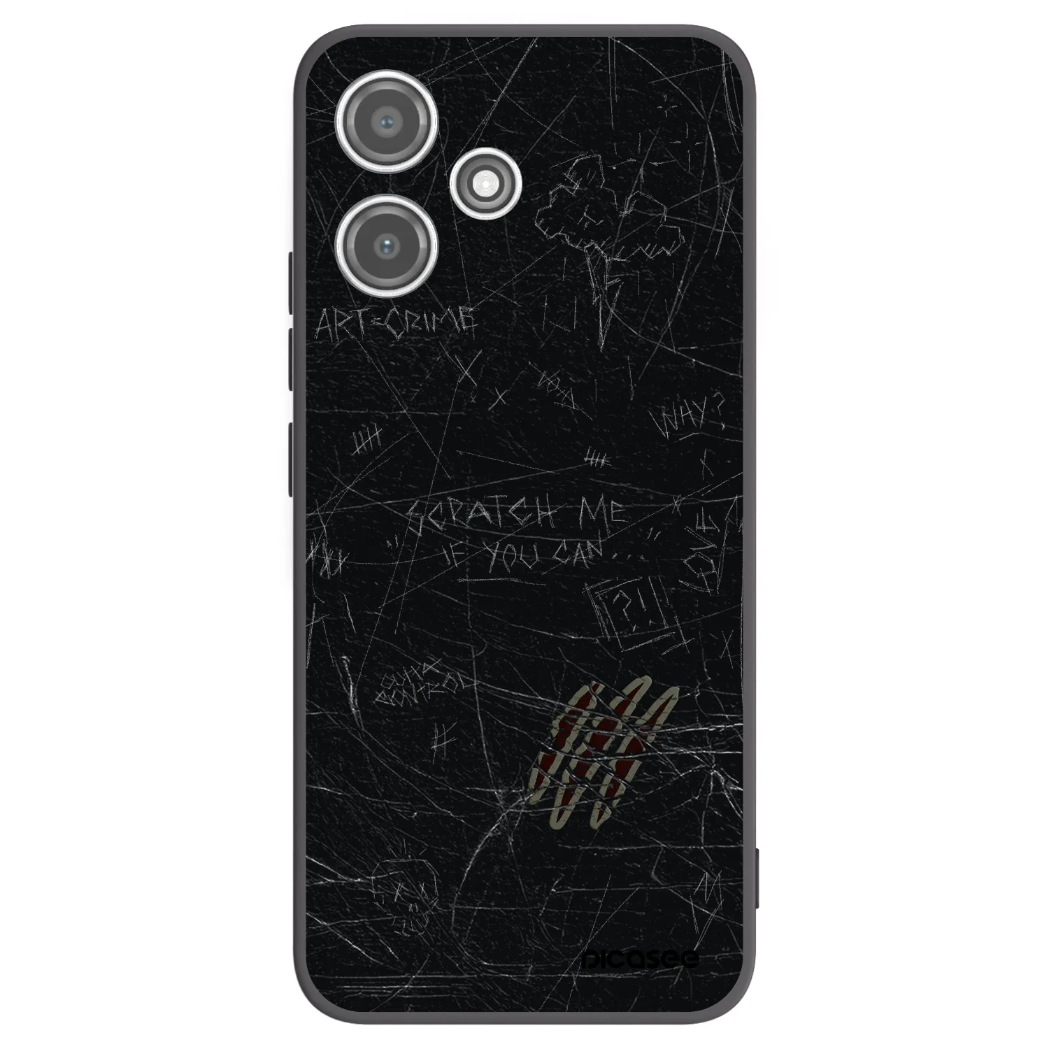 Picasee silikonowe czarne etui na Xiaomi Redmi 12 5G - SCRATCH