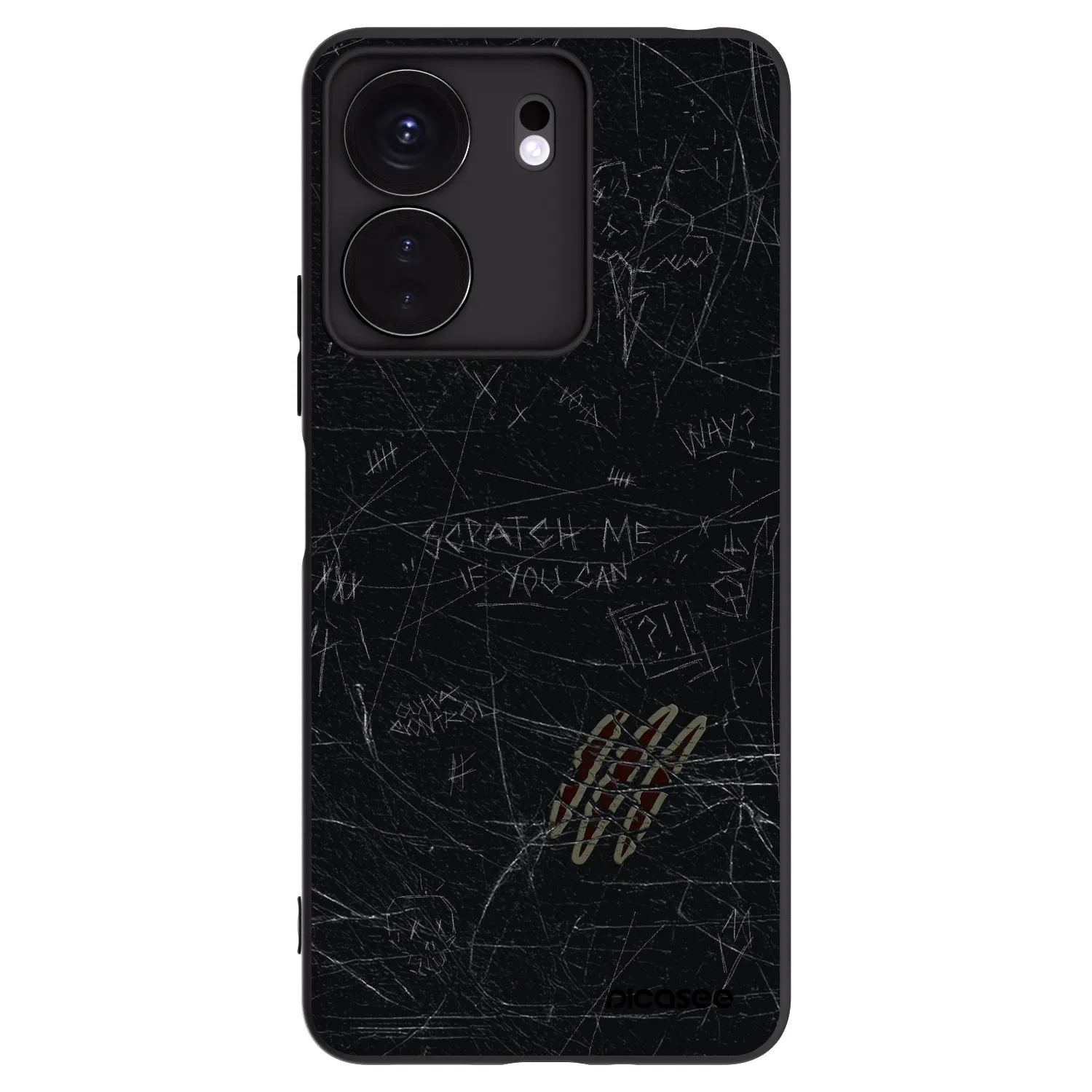 Picasee silikonowe czarne etui na Xiaomi Redmi 13C 4G - SCRATCH