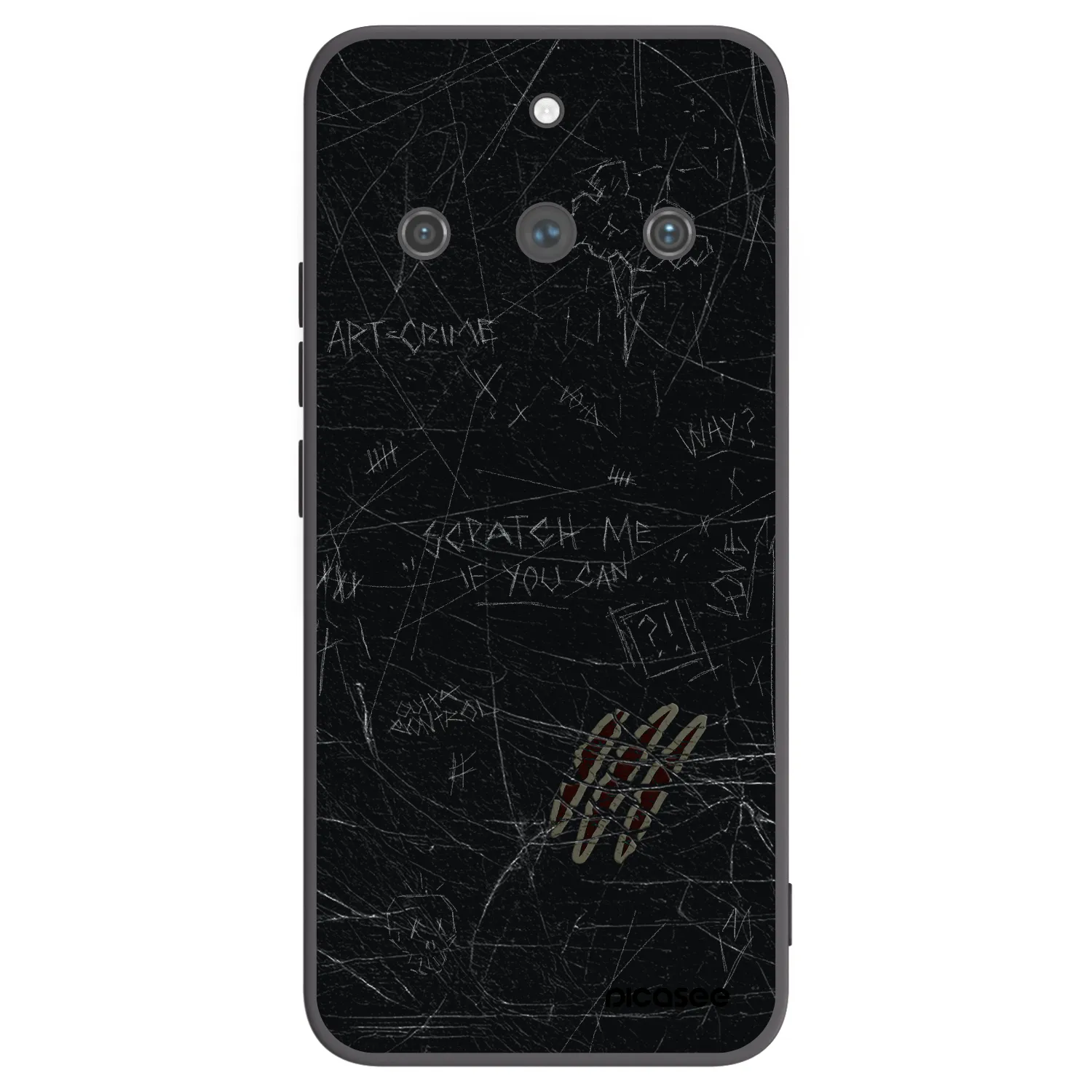 Picasee silikonowe czarne etui na Realme 11 Pro+ - SCRATCH