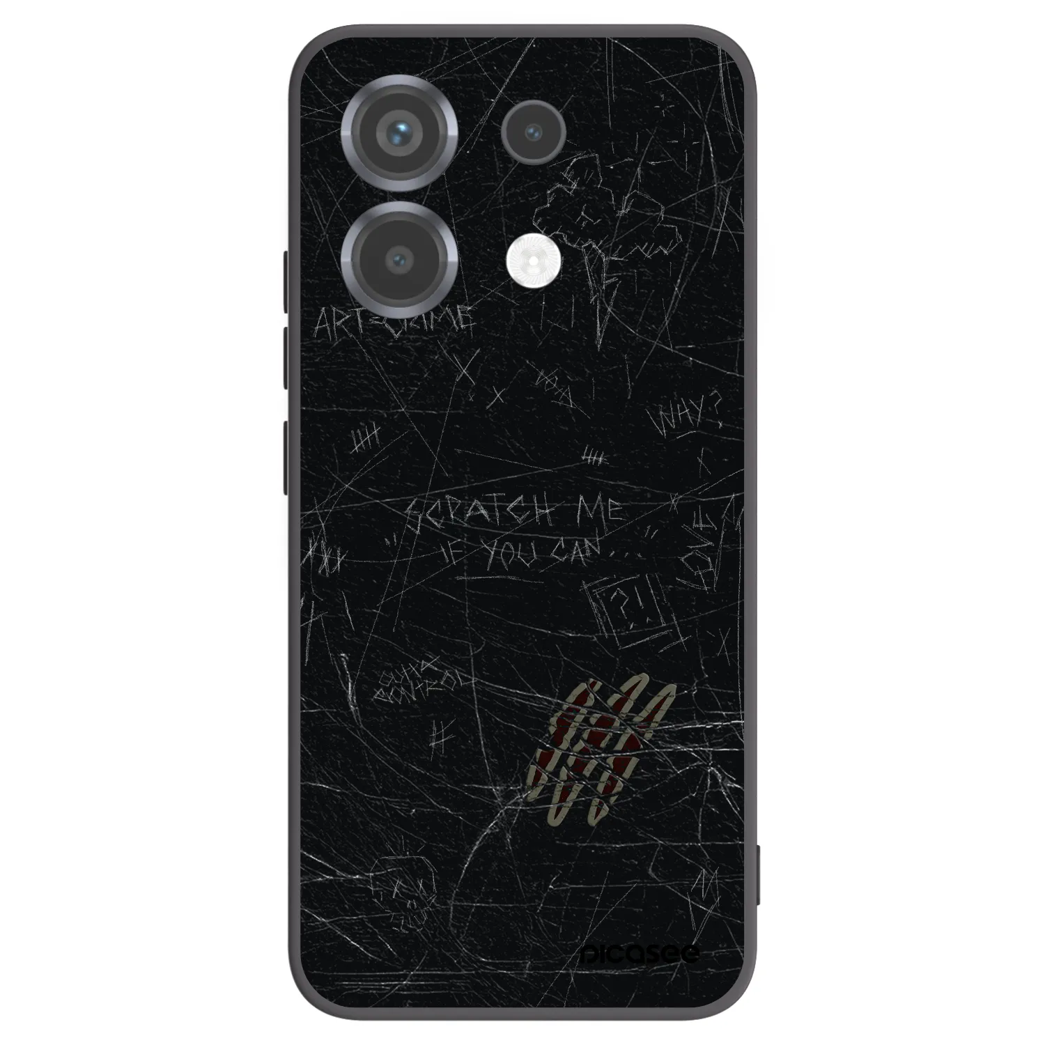 Picasee silikonowe czarne etui na Xiaomi Poco X6 - SCRATCH