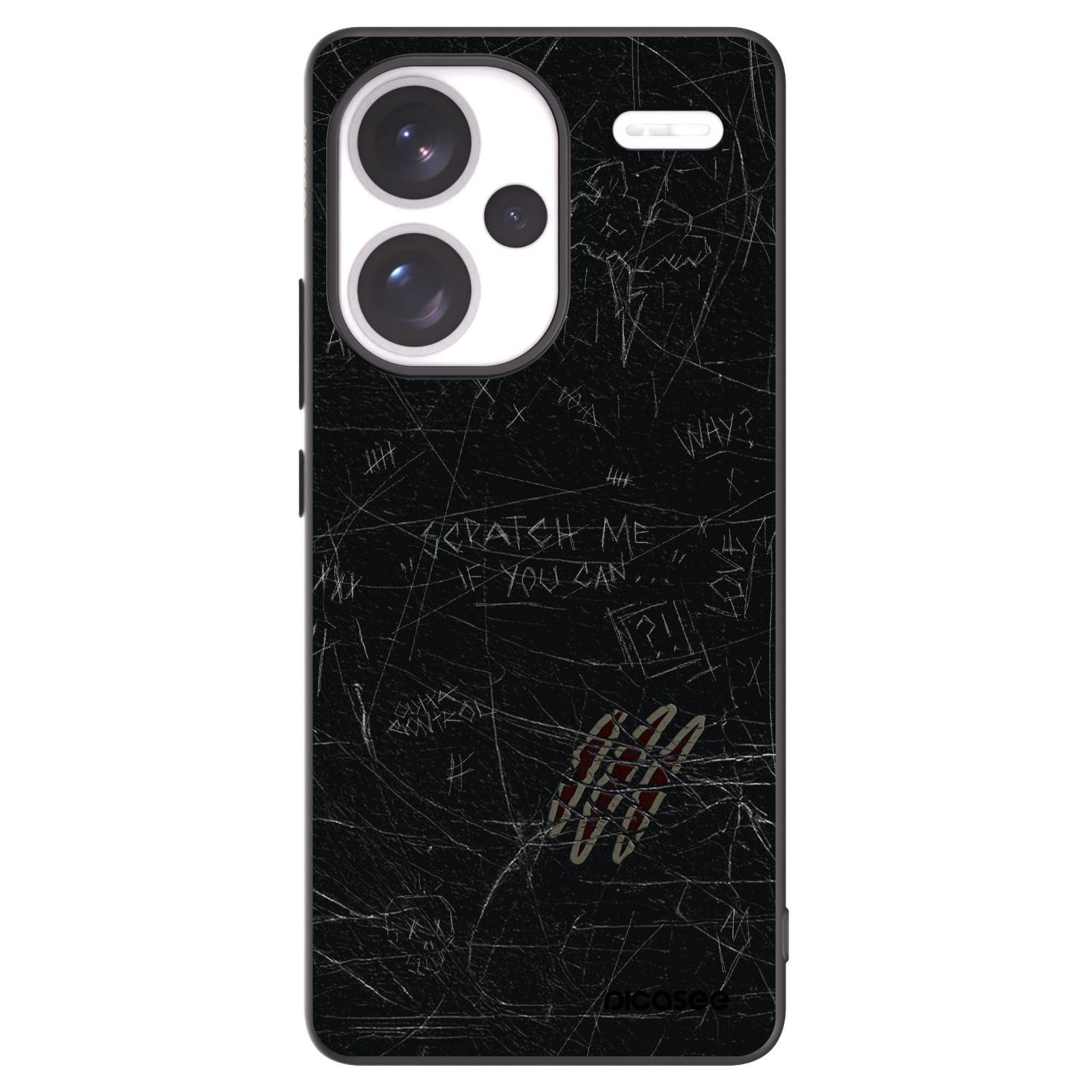 Picasee silikonowe czarne etui na Xiaomi Redmi Note 13 Pro+ 5G - SCRATCH