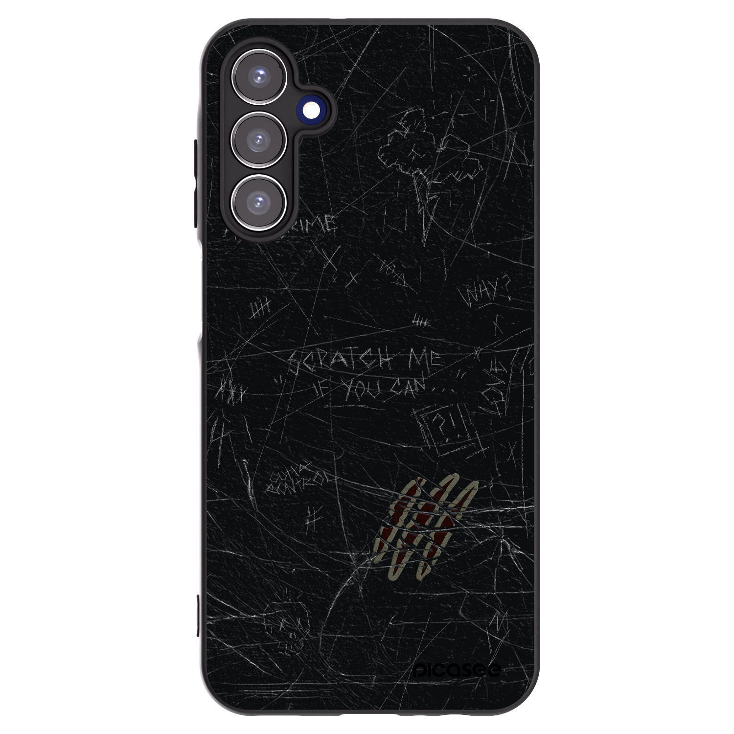 Picasee silikonowe czarne etui na Samsung Galaxy A15 A156B 5G - SCRATCH