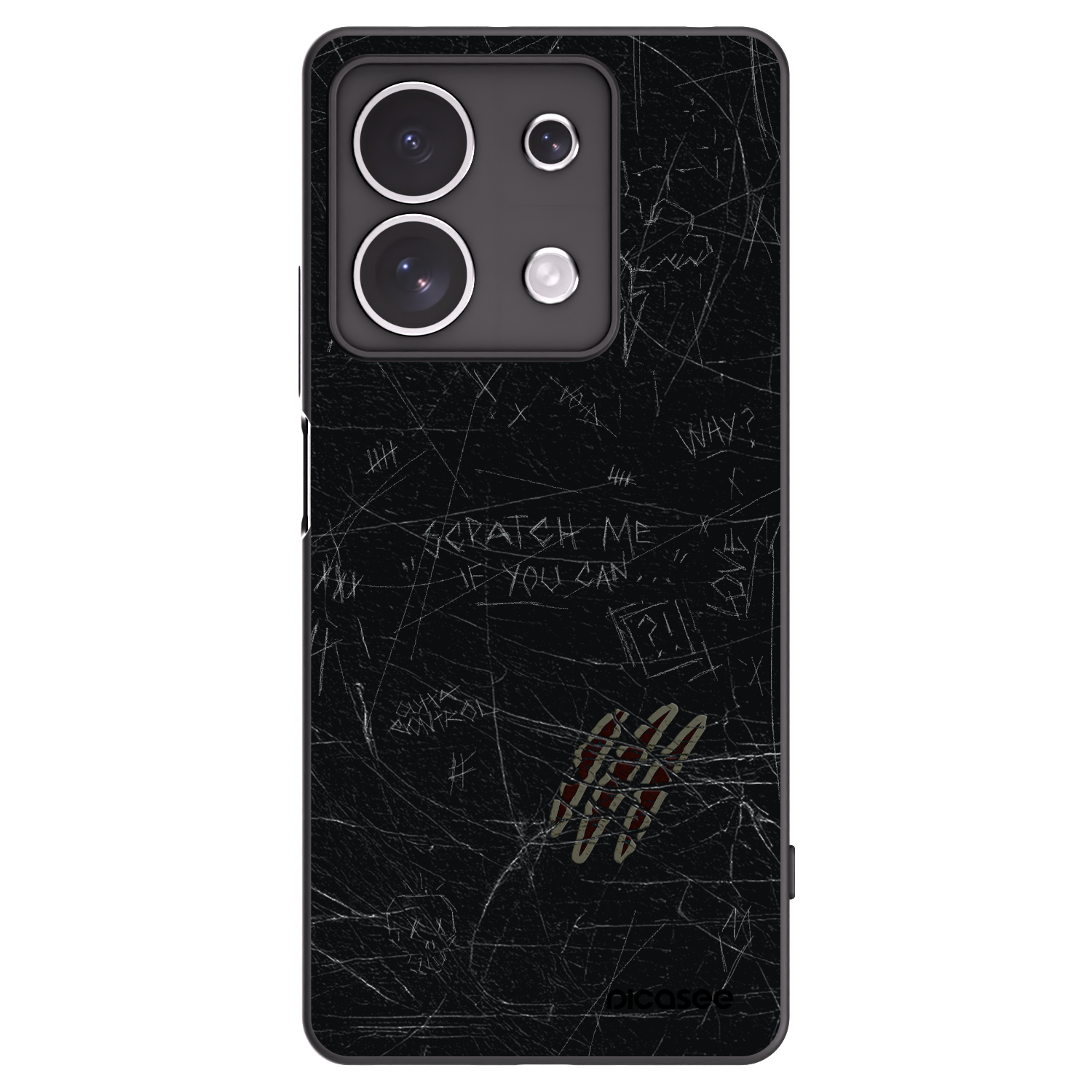 Picasee silikonowe czarne etui na Xiaomi Redmi Note 13 4G - SCRATCH