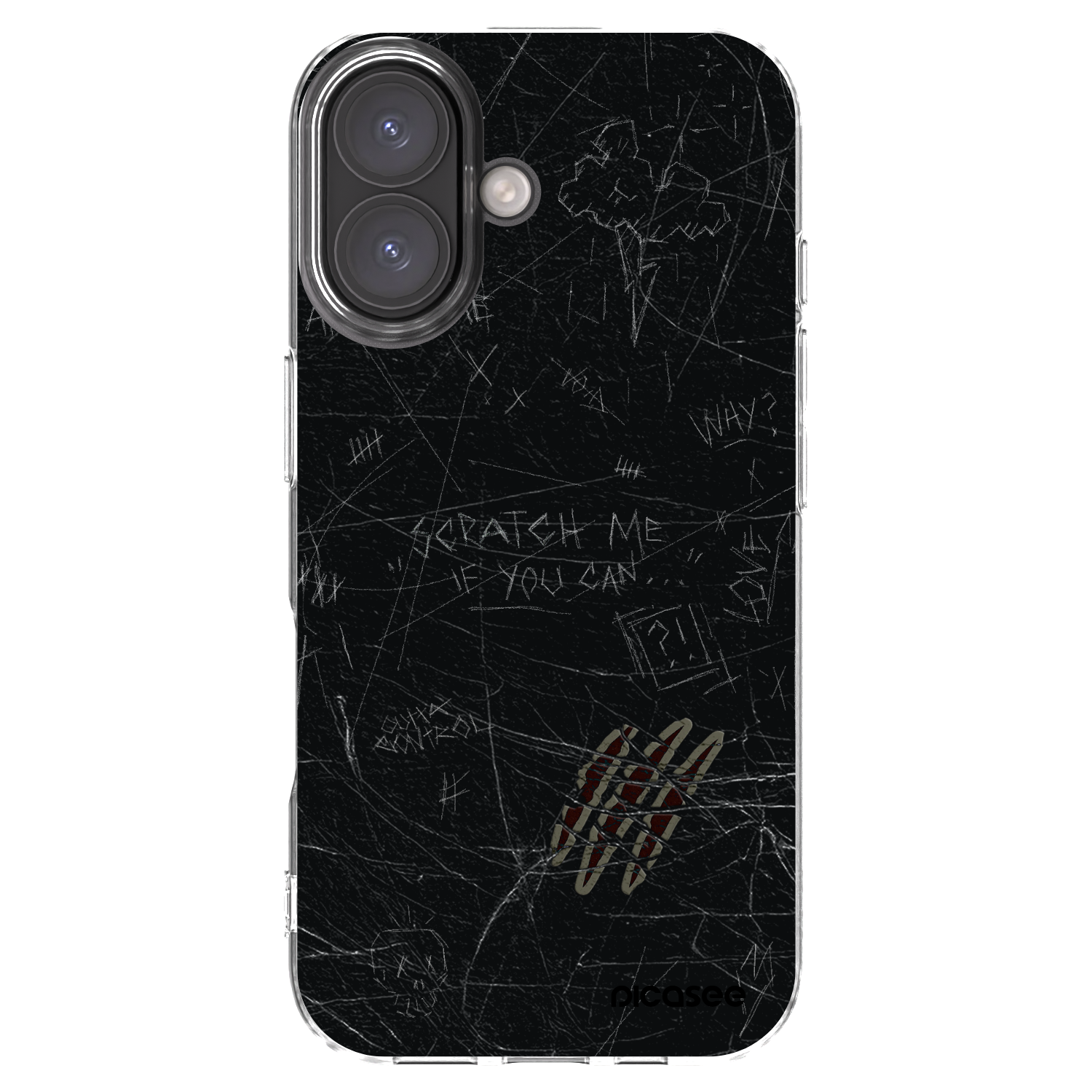 Picasee silikonowe przeźroczyste etui na Apple iPhone 16 - SCRATCH